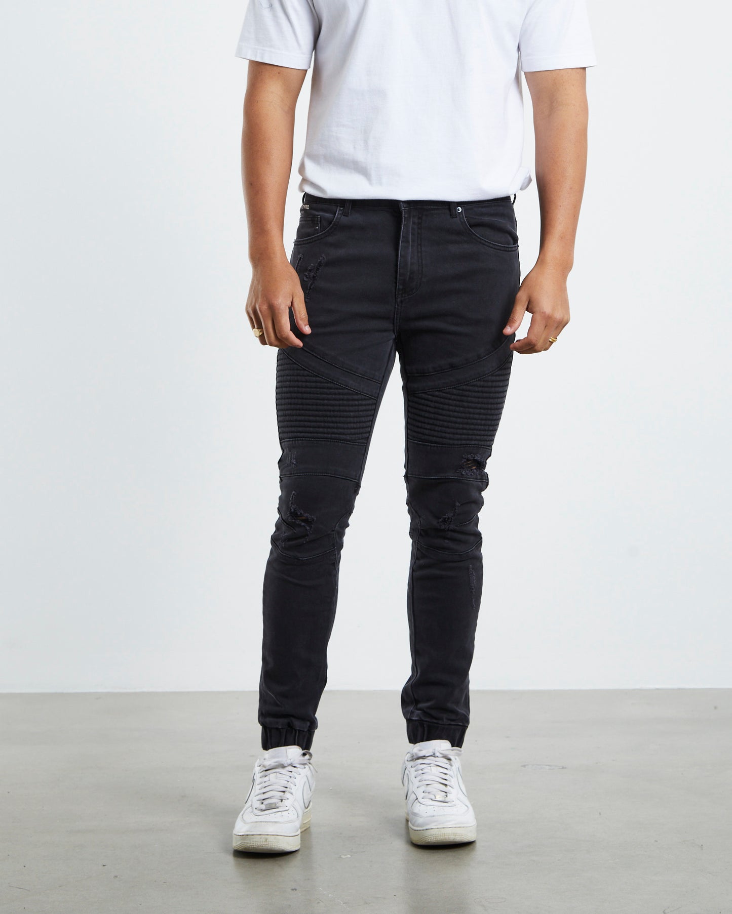 Em 2 Cuffed Biker Pants Black