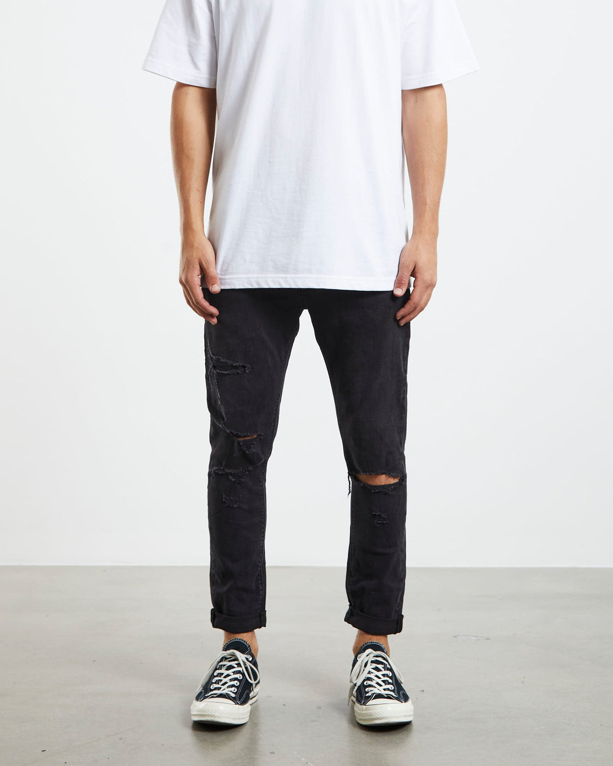A Dropped Skinny Denim Jeans Turn Up Denim Jeans Rogue DENIM