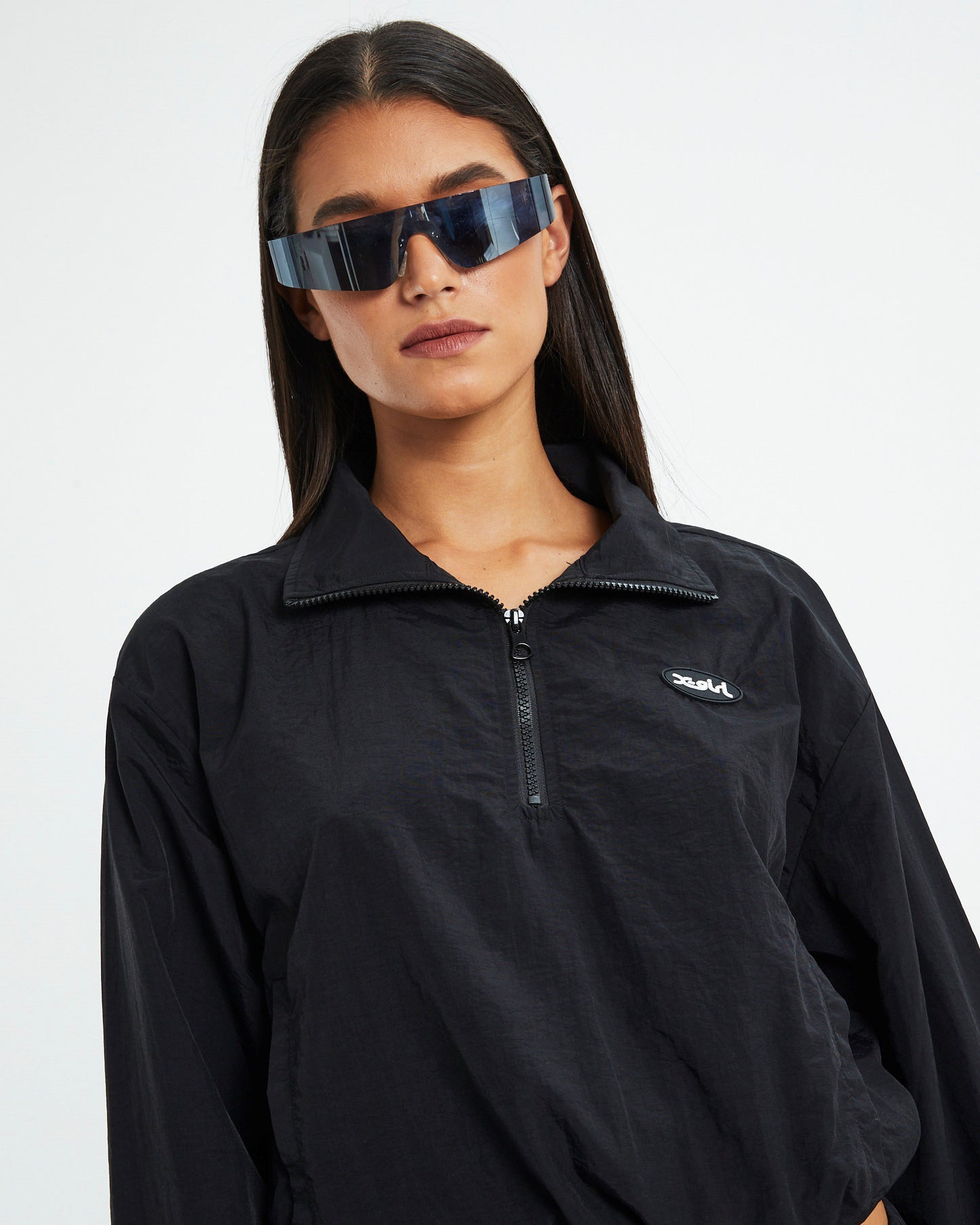 Nylon 1/4 Zip Jumper Black