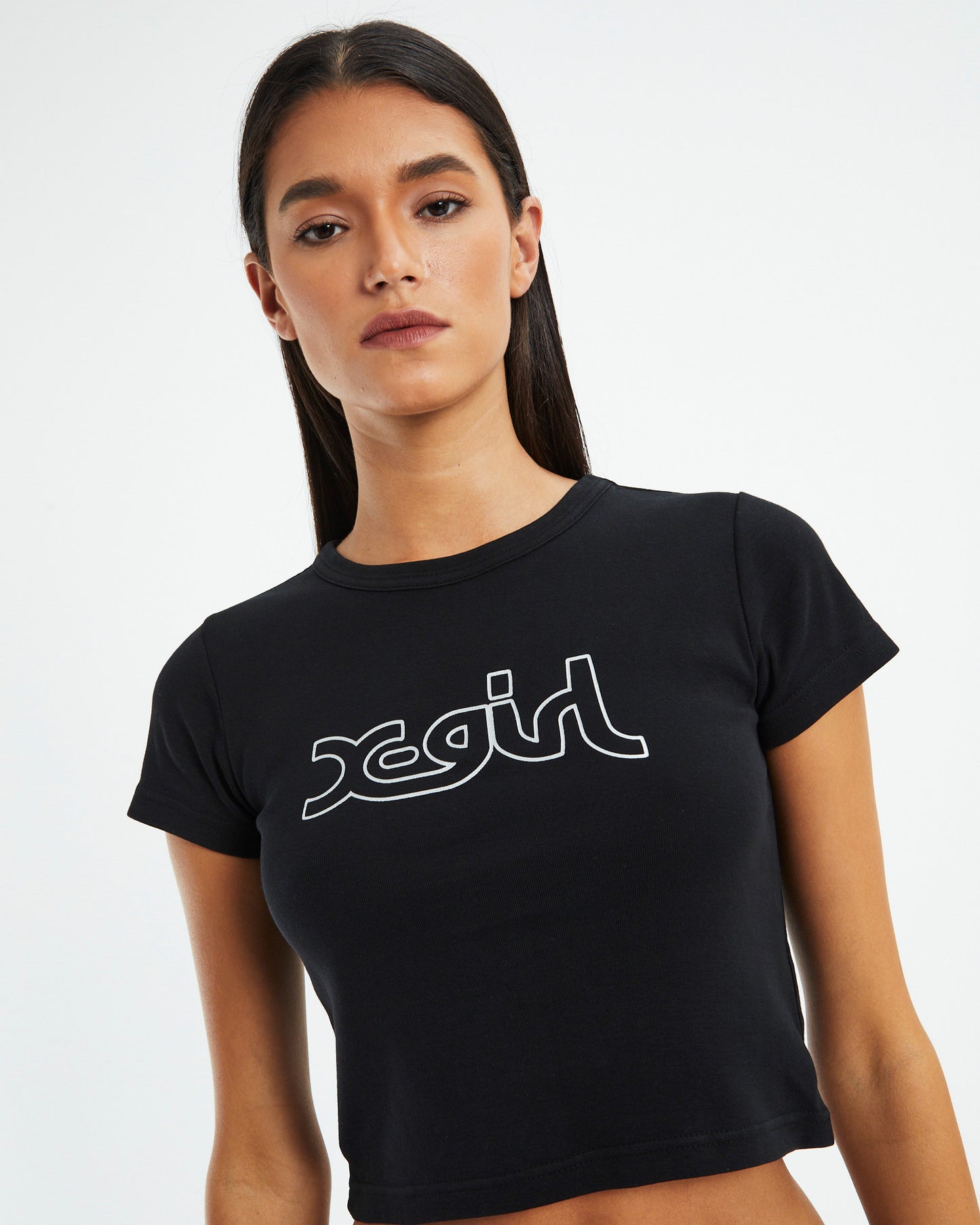 Glitter Mills Baby Tee Black