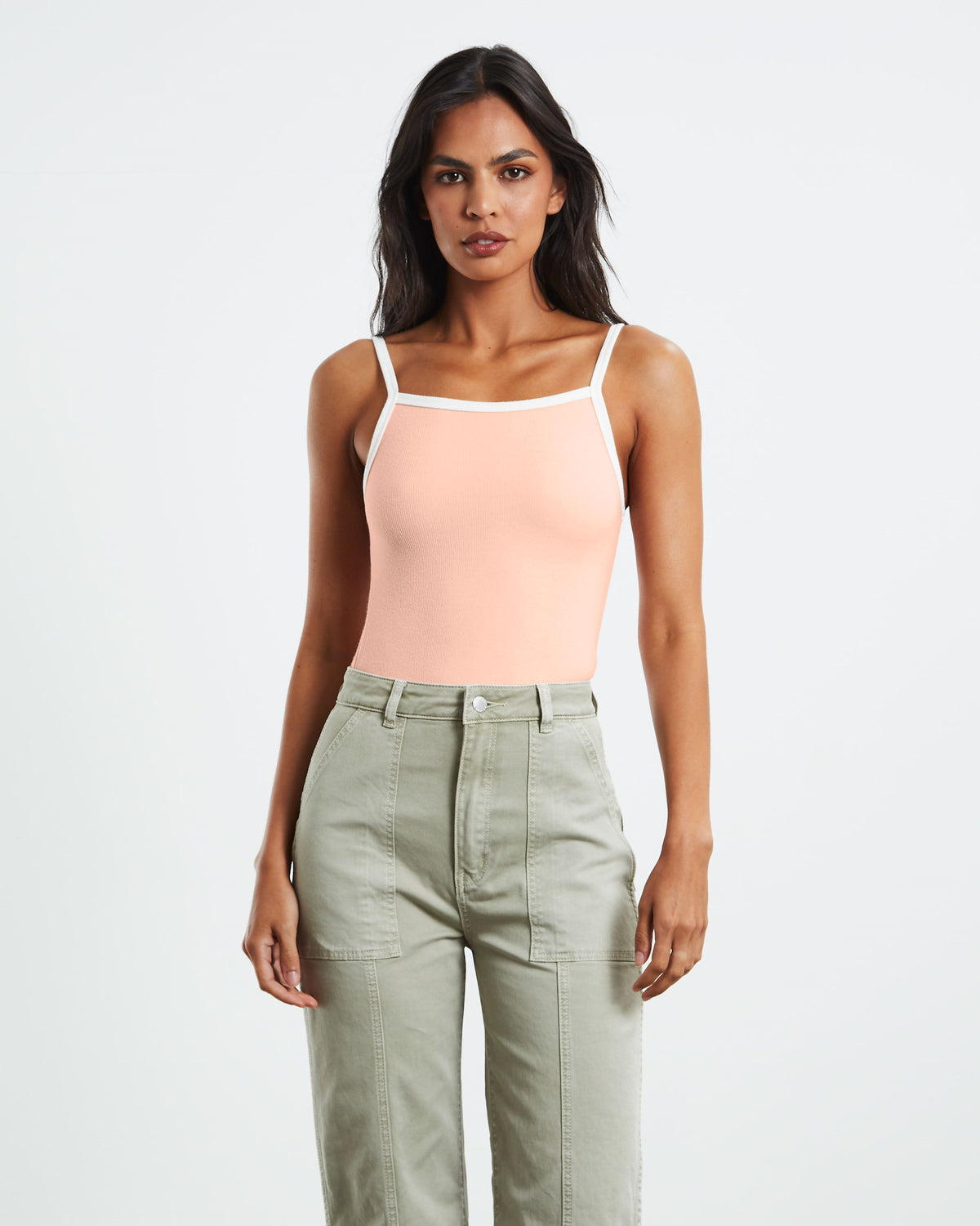 Contrast Naomi Tank Peony BABY PINK