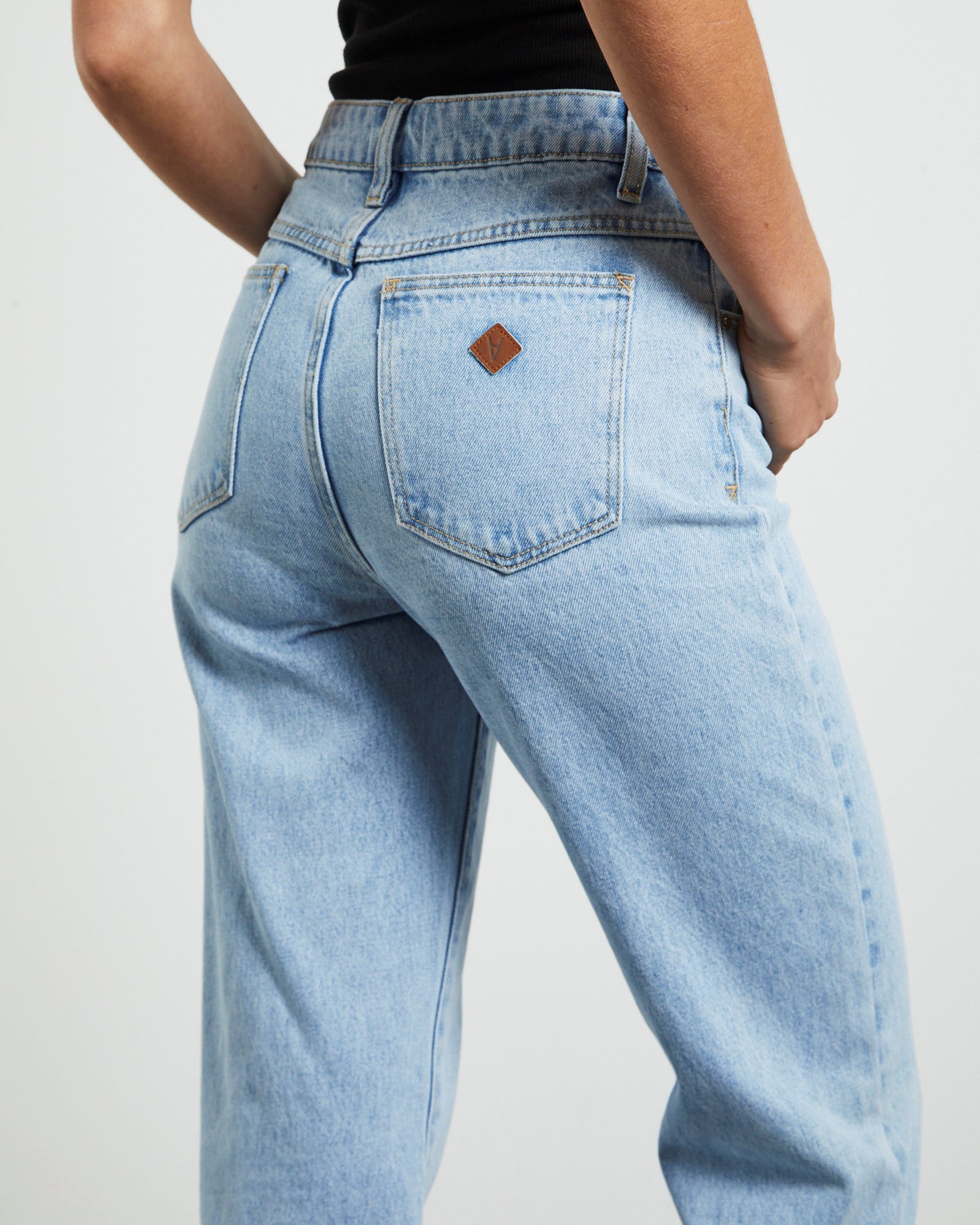 High Straight Petite Denim Jeans Walkaway Blue