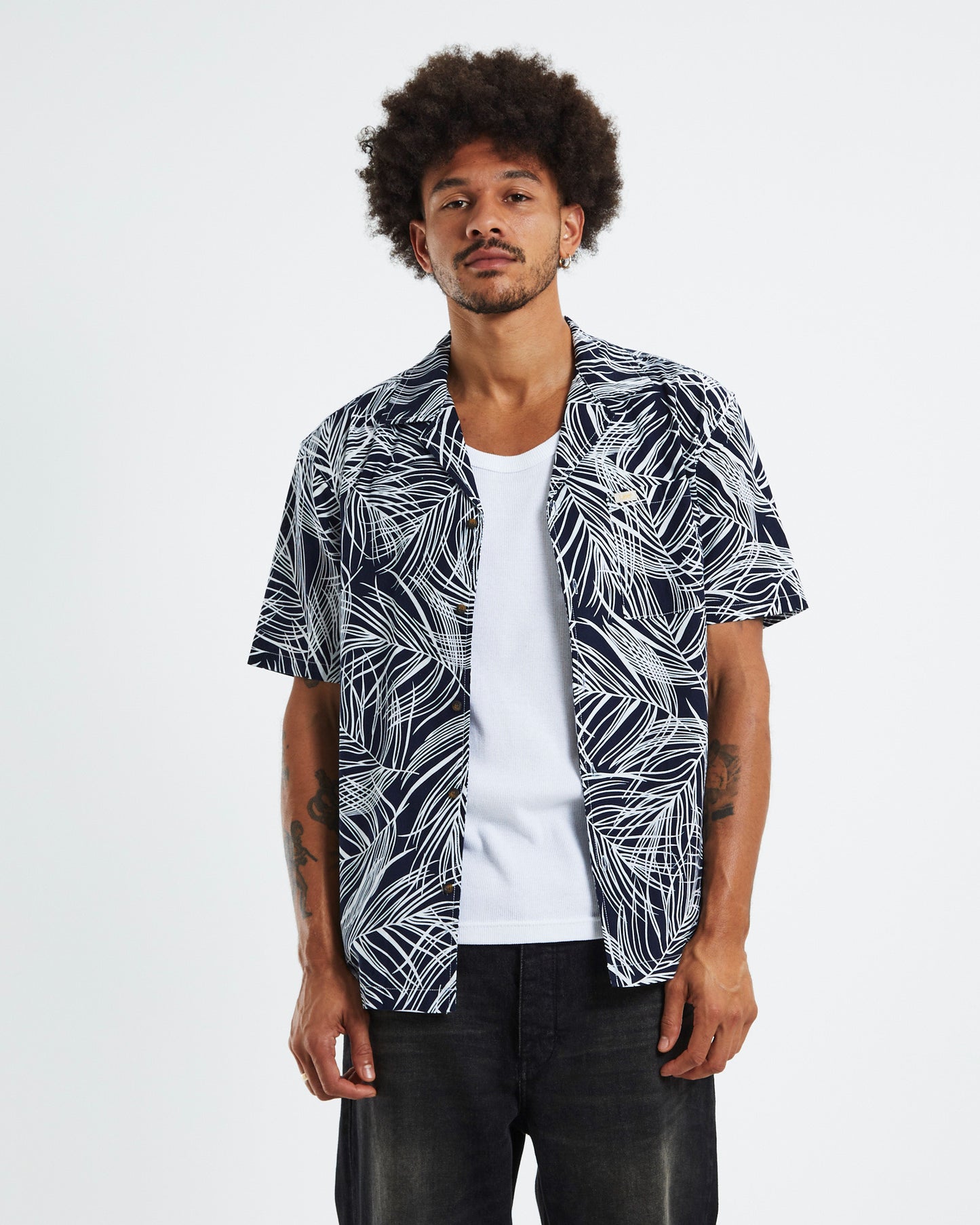 Holiday Short Sleeve Shirt Black/White