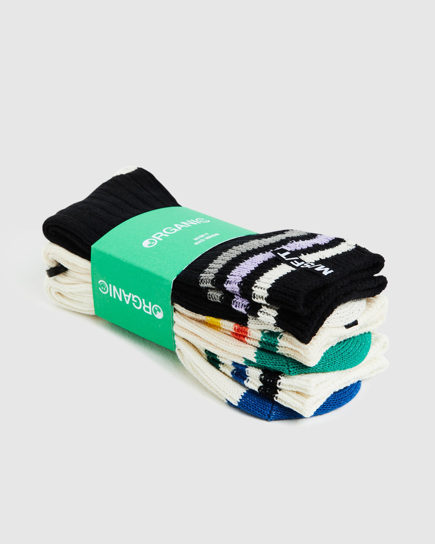 Organic Mix Stripe Socks 3 Pack Multi