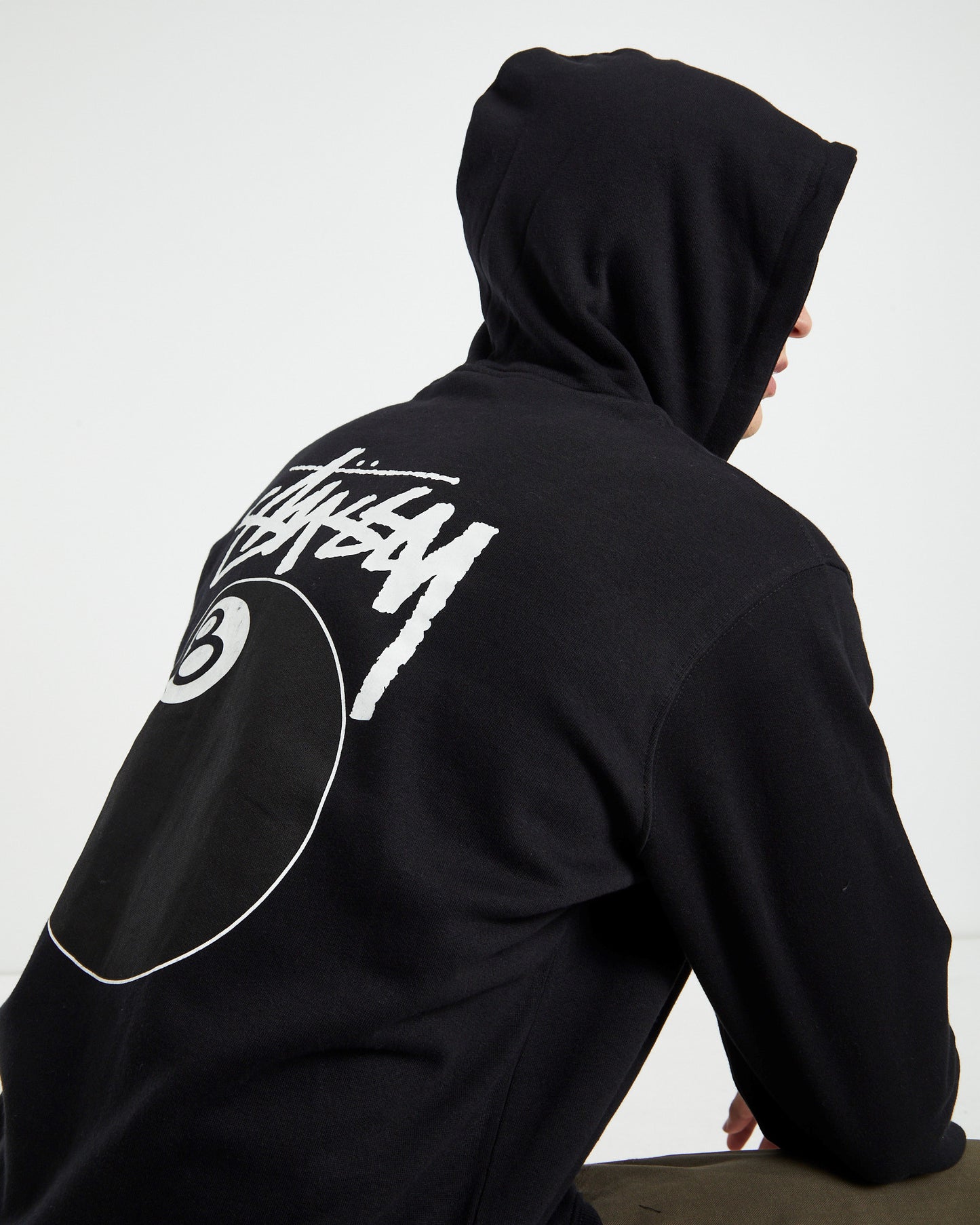 Solid 8 Ball Zip Hoodie Black