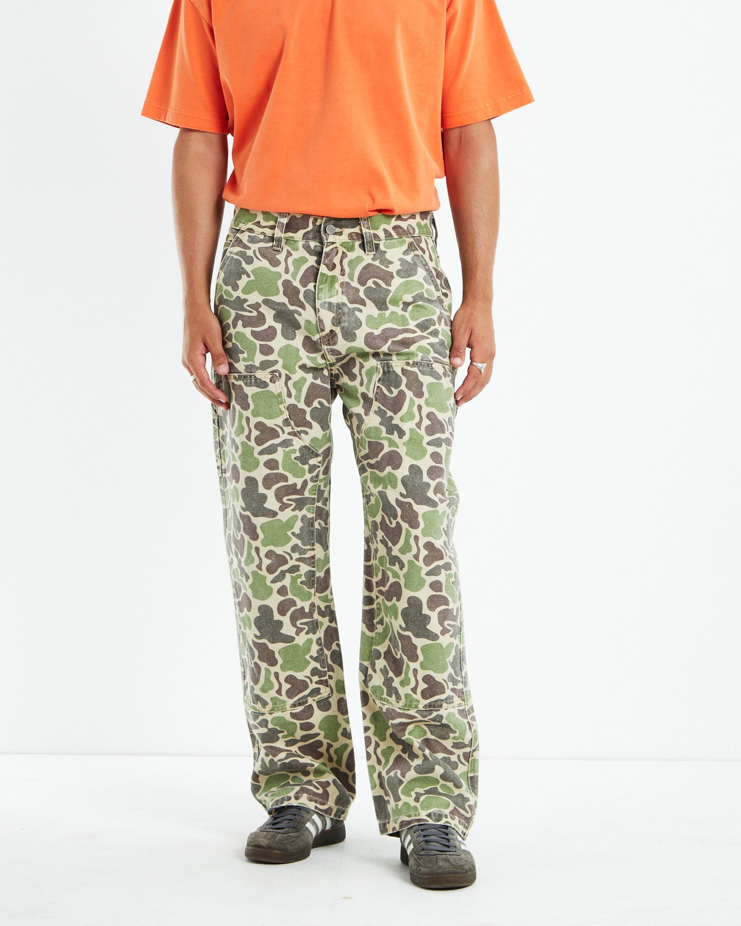 Canvas Work Pants Camo Green