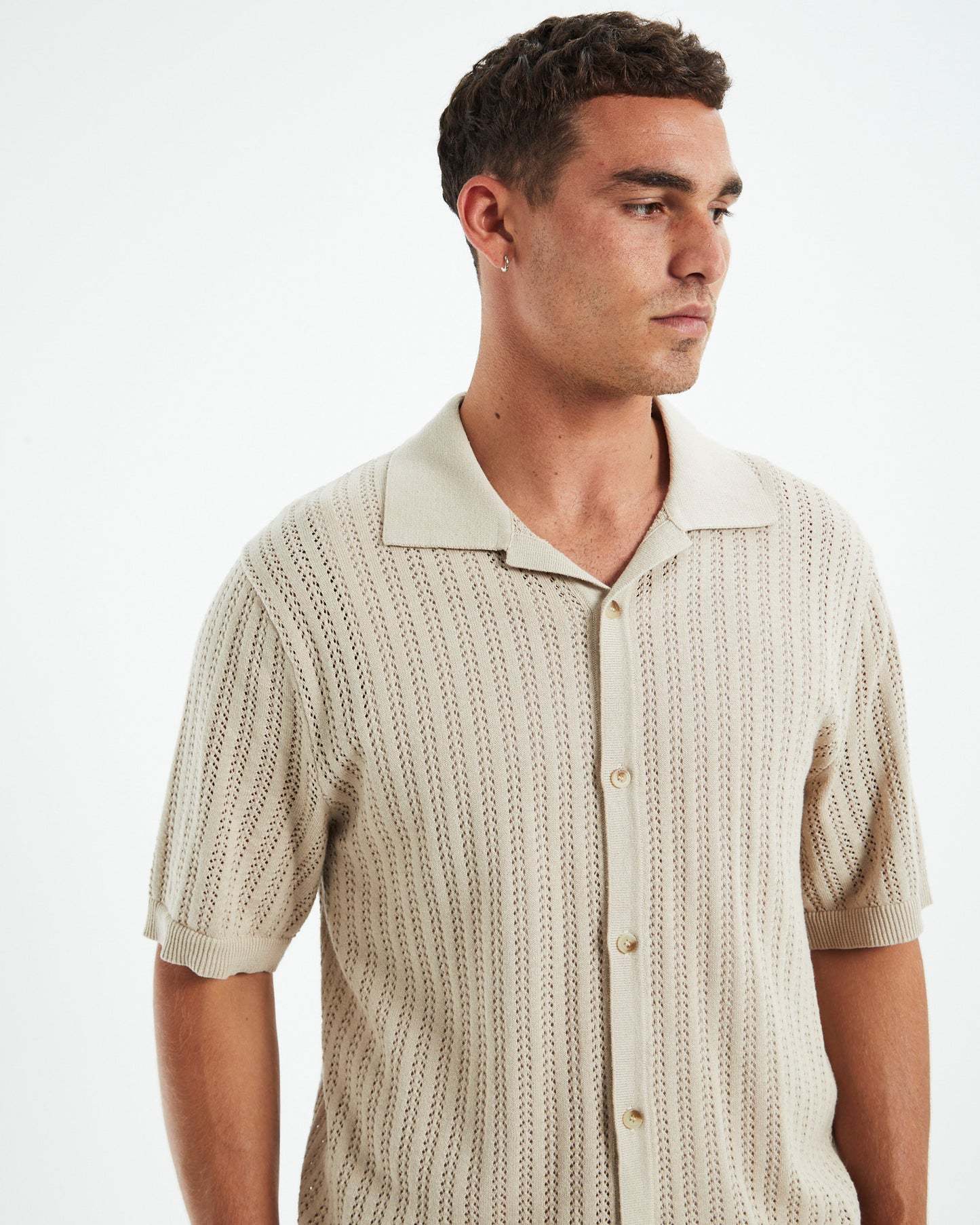 Bowler Short Sleeve Knit Shirt Stone