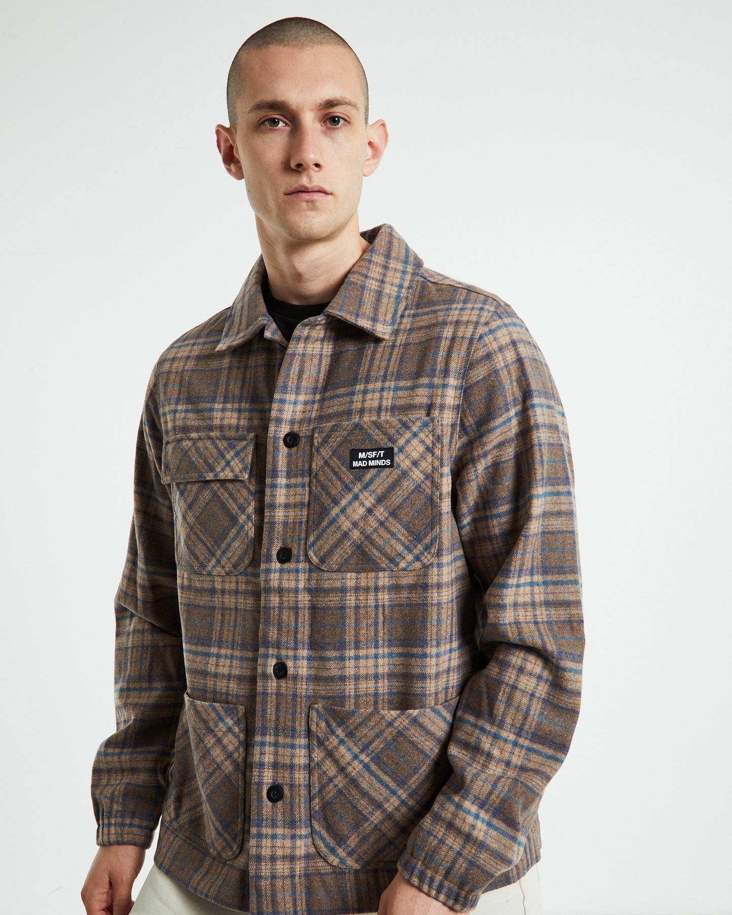 Schiziods Work Jacket Check Tan