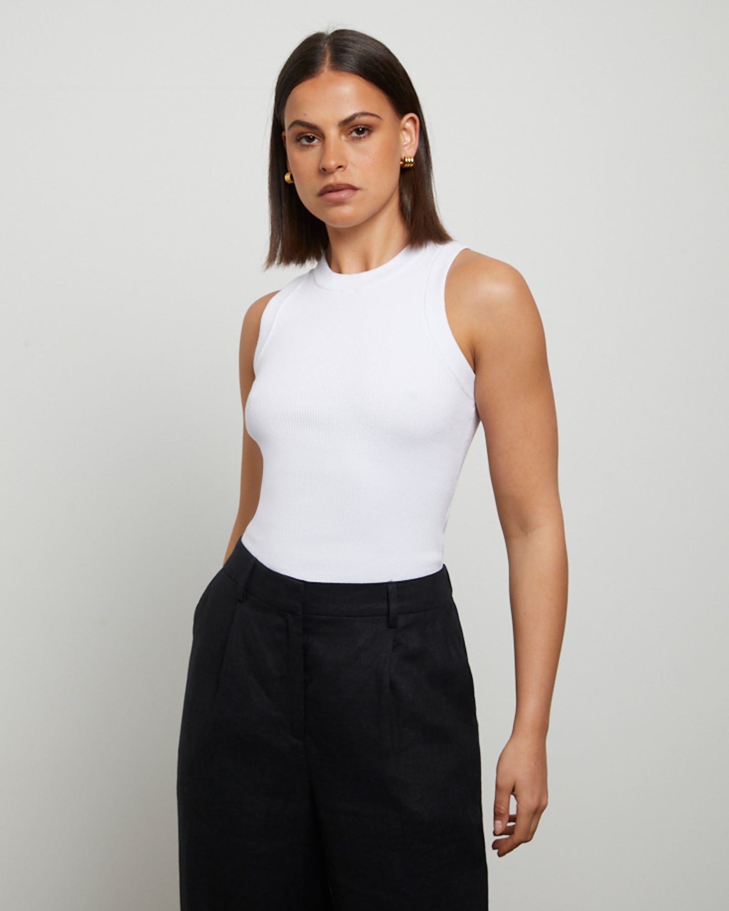 Luxe Knitted Tank Top in White