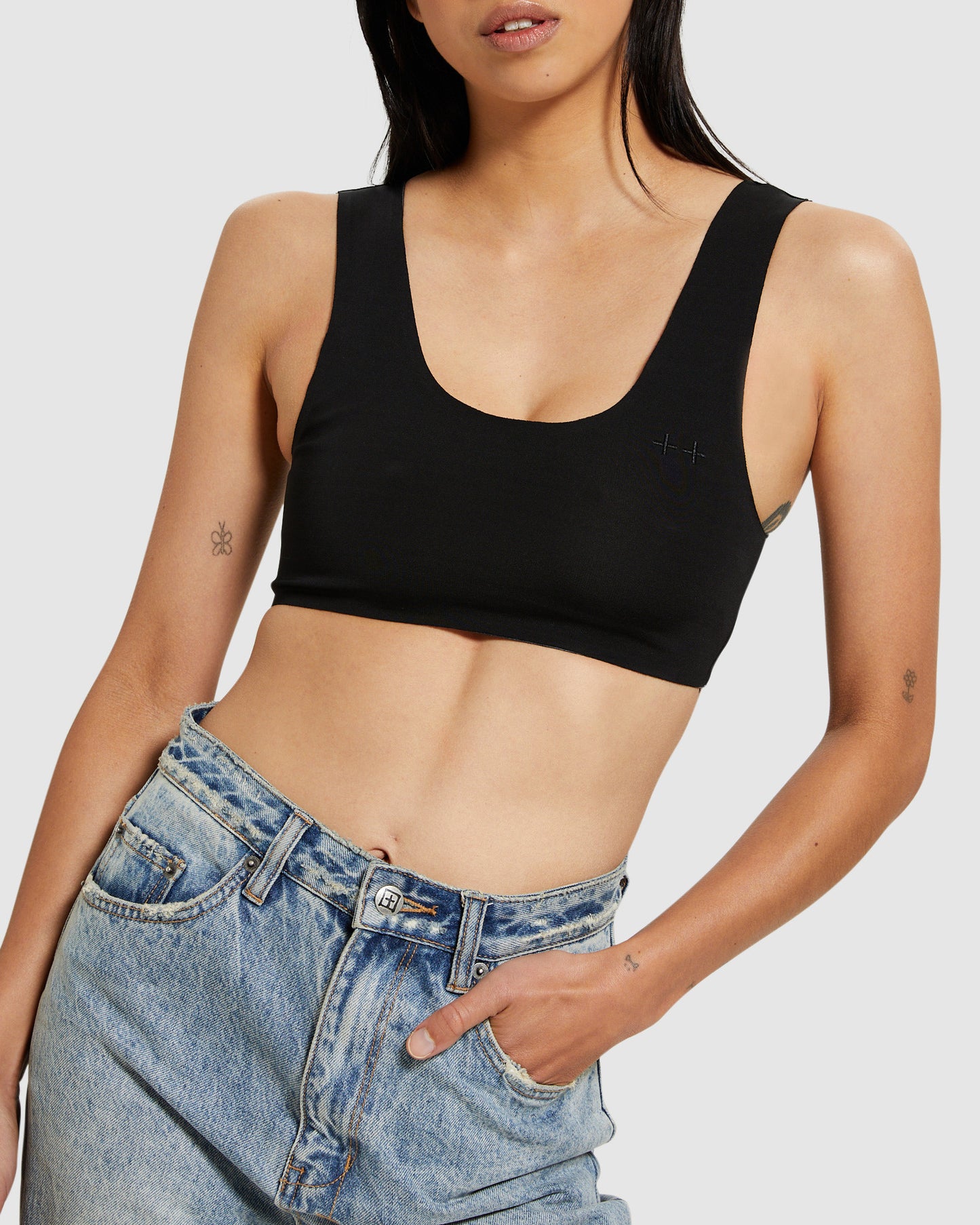 Bodkon Crop Tank Top Black