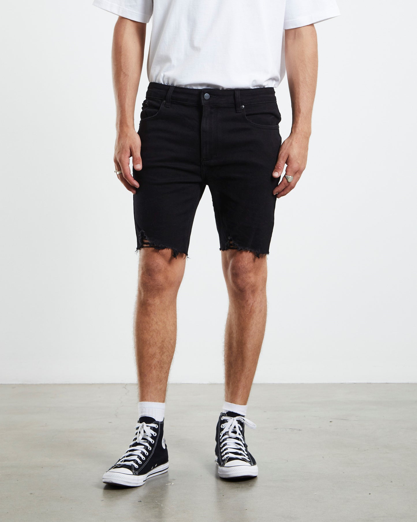 Pistol Denim Shorts Black Night