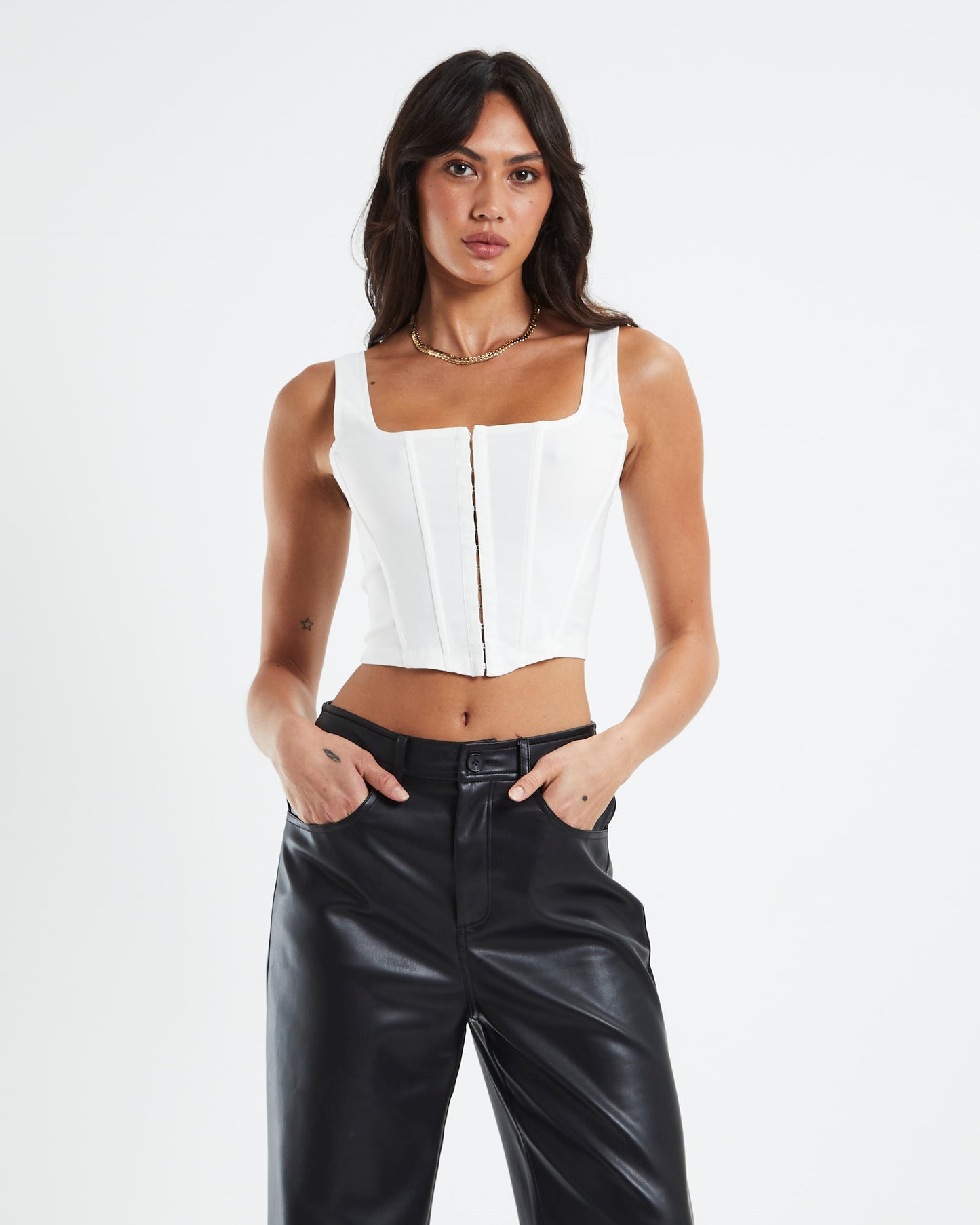 Kiki Stretch Sat Corset Top