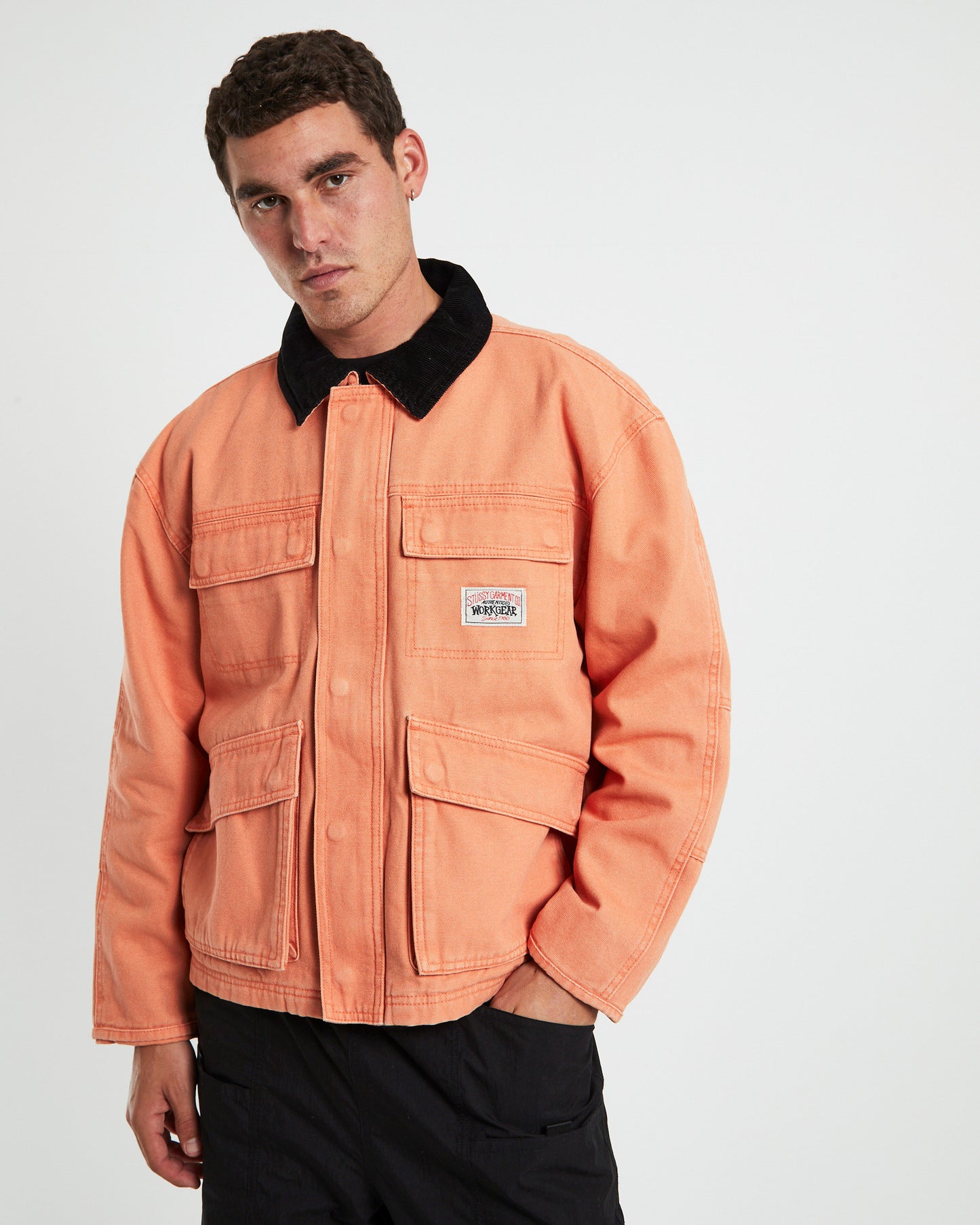 Washed Canvas Shop Jacket Washed Red