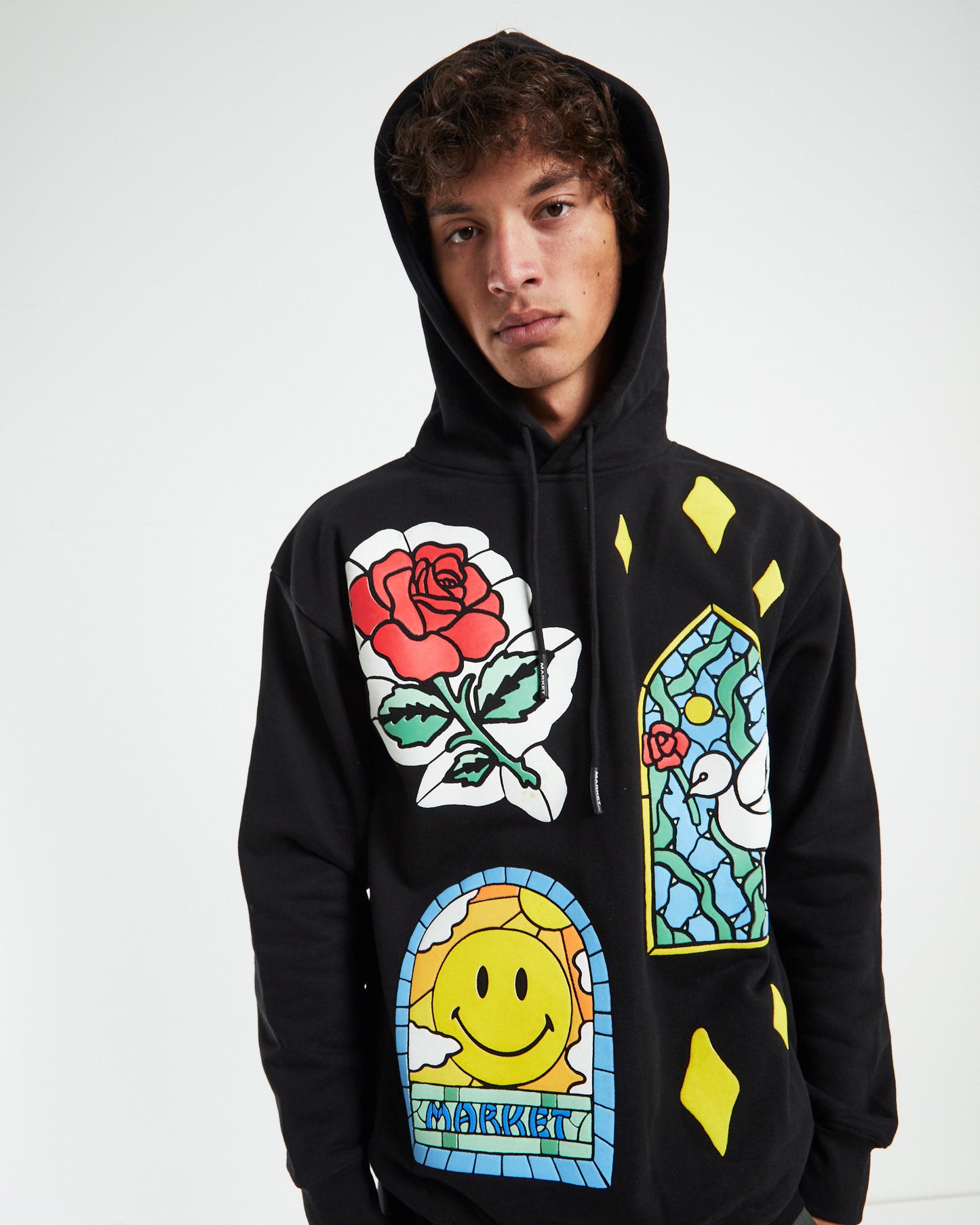 Smiley Cathedral Glass Hoodie Black