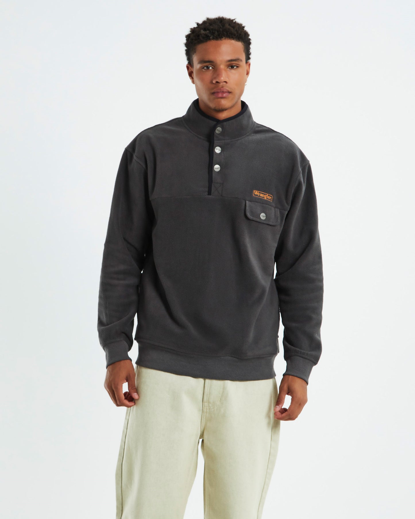 Polar Button Up Sweater Slate Grey