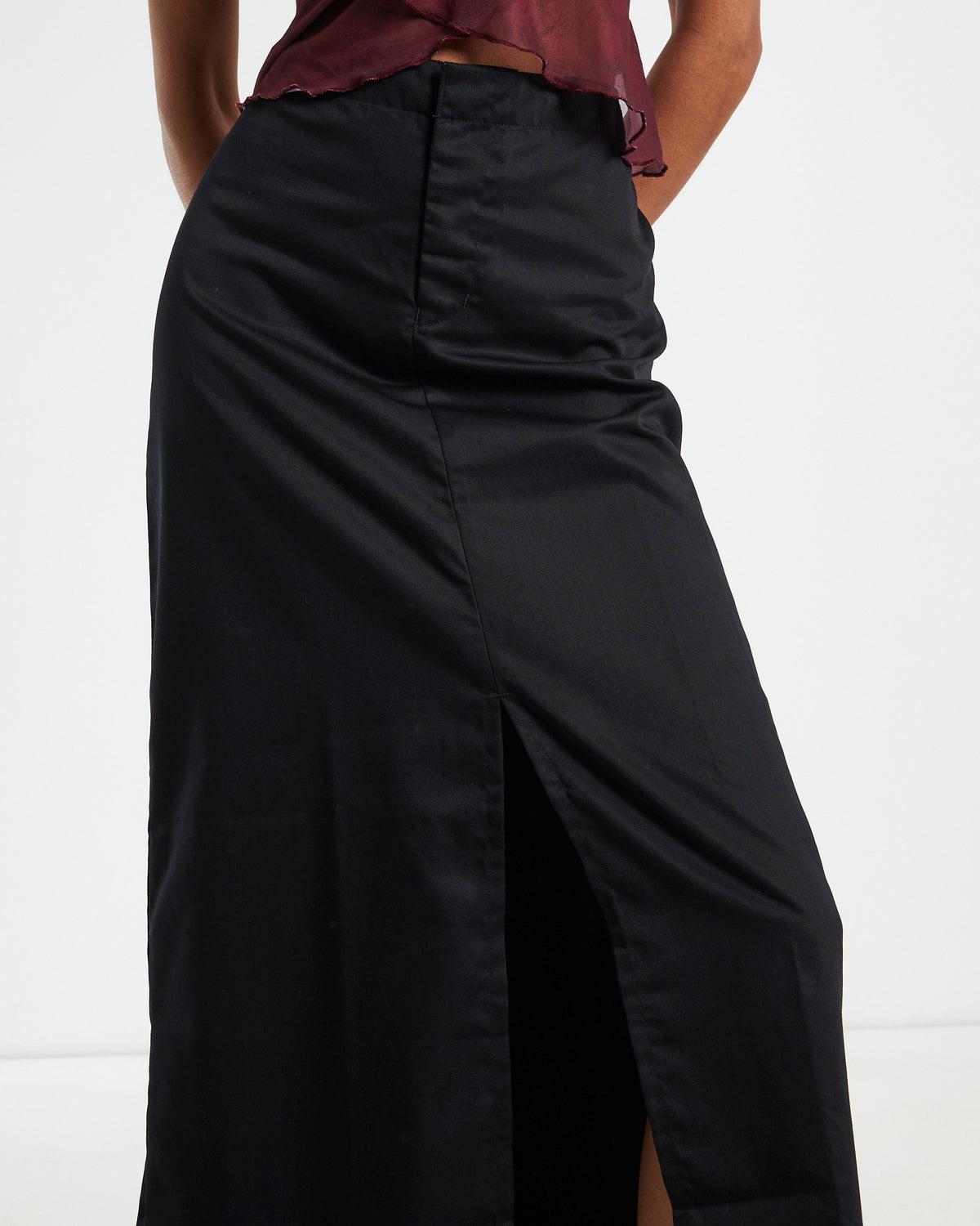Haisley Cargo Maxi Skirt Black BLACK