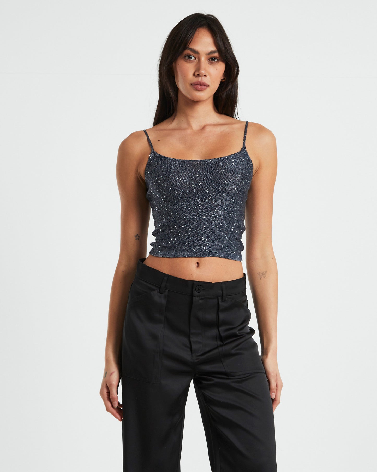 Pixie Metallic Knit in Cami Grey