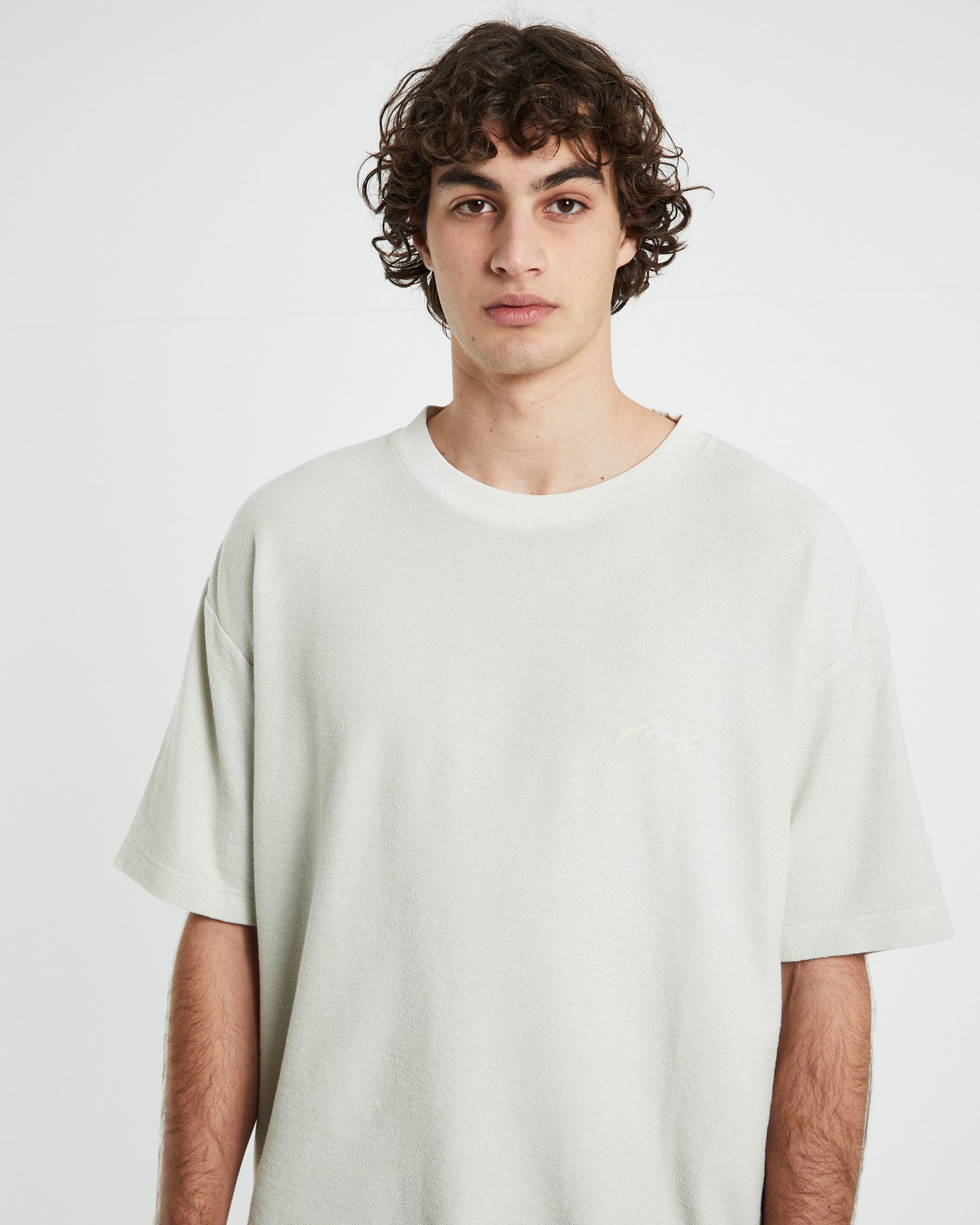 Ramona Linen Short Sleeve T-Shirt in Off White