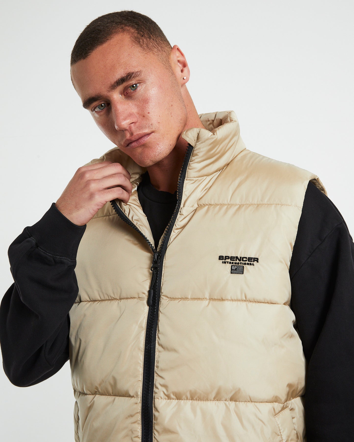 Burnside 90s Puffer Vest Stone