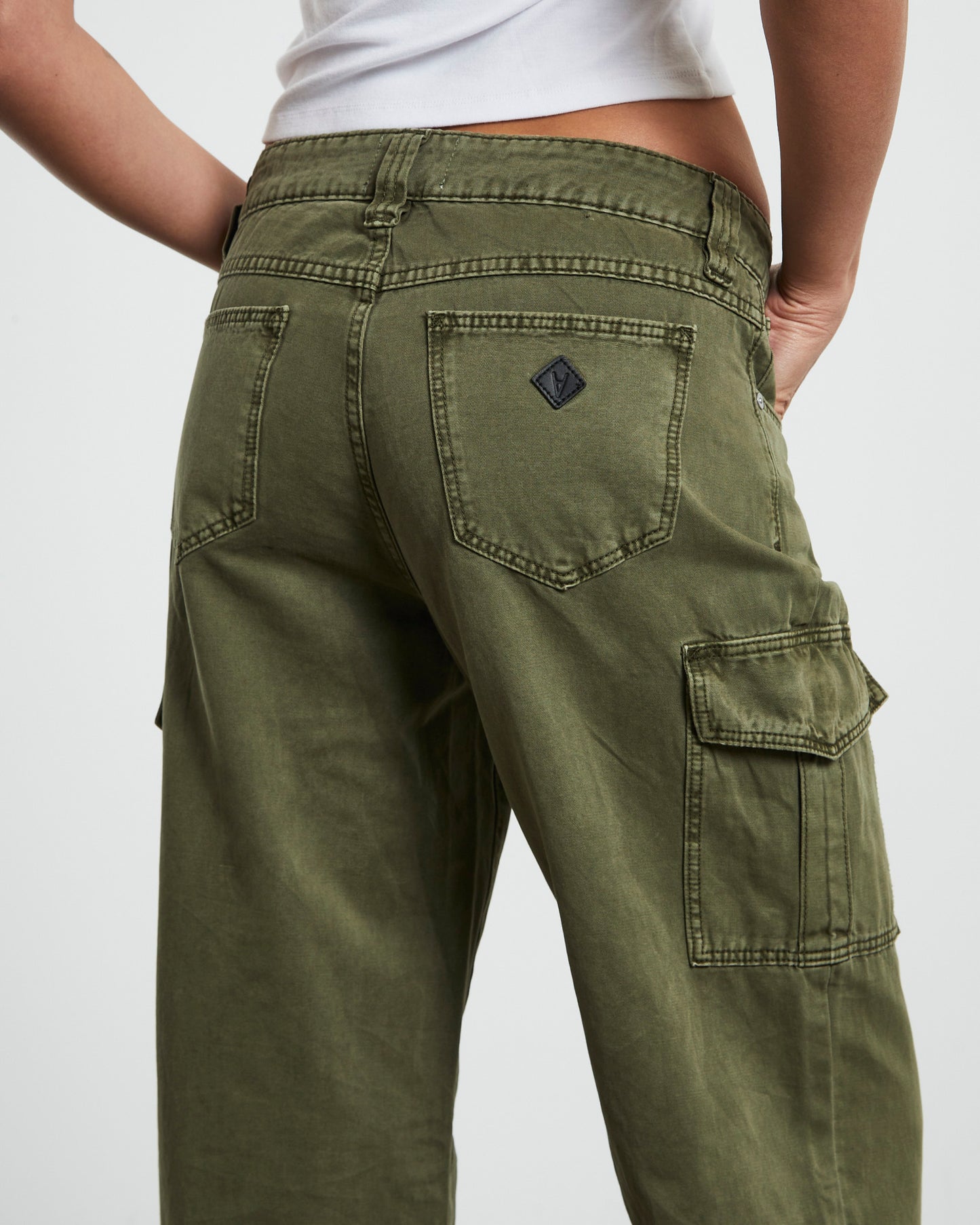 A Low Carrie Cargo Pants in Y2K Green