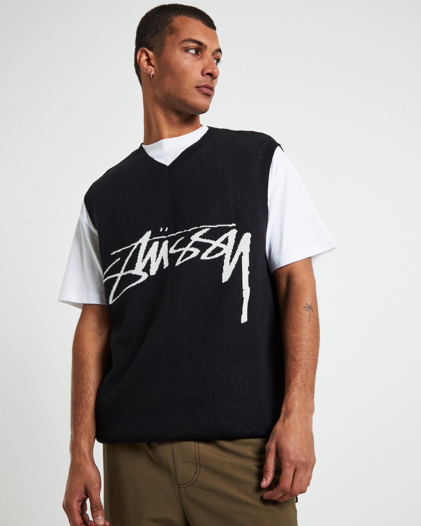 Smooth Stock Knit Vest Black