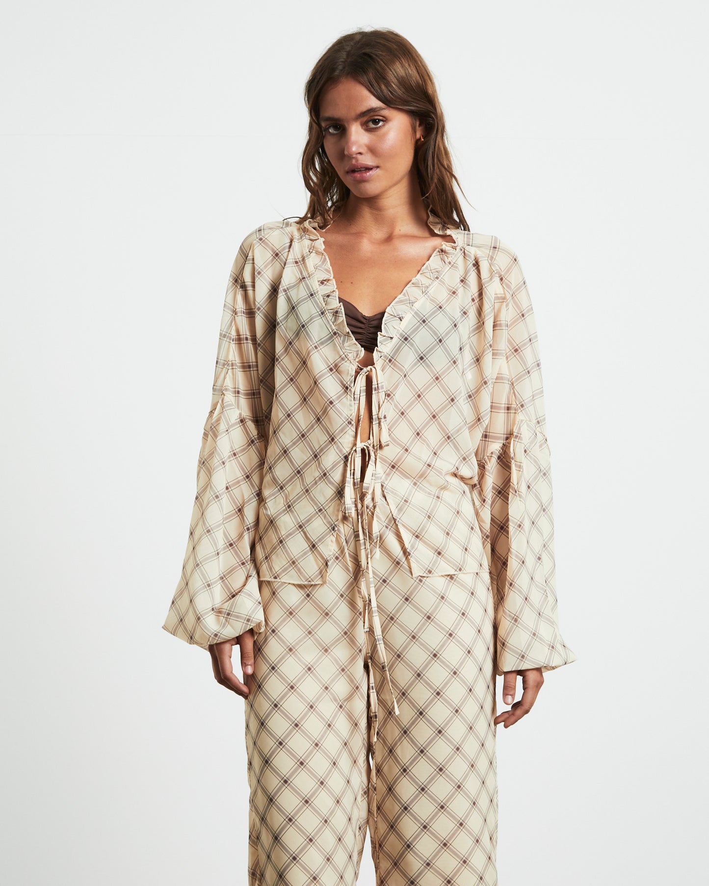 Candice Top Check Print