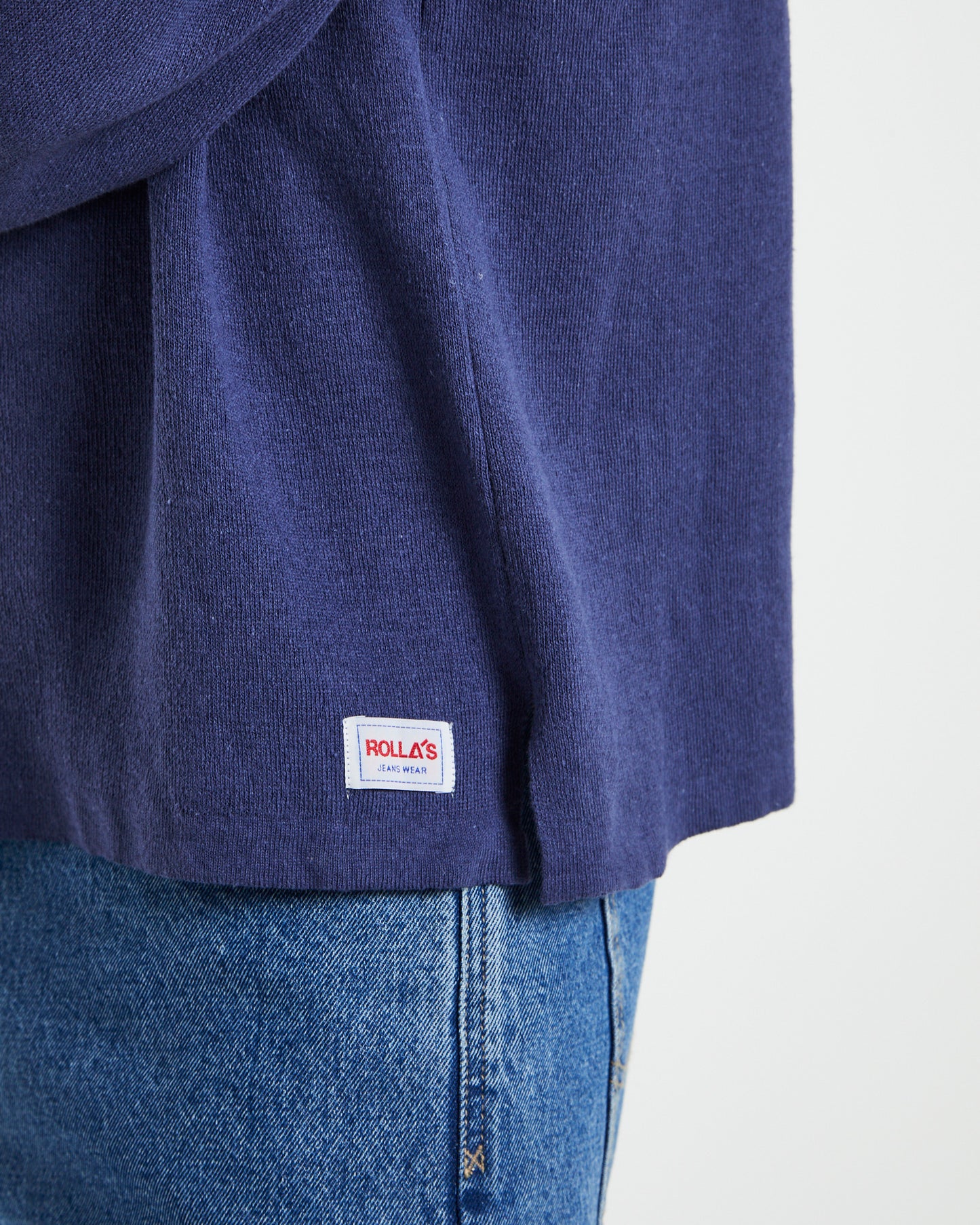 Trade Hemp Quater Zip Fleece Jumper in Navy