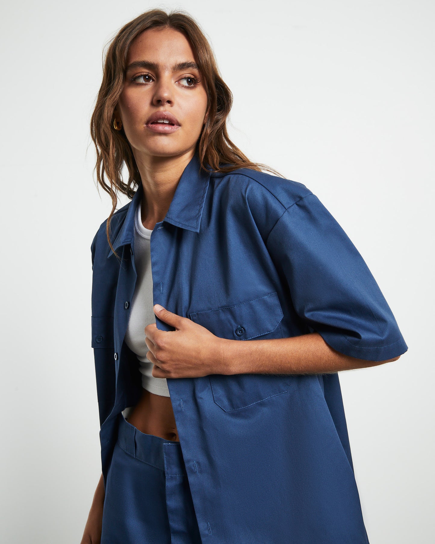 1574 Short Sleeve Shirt in Dark Denim Denim