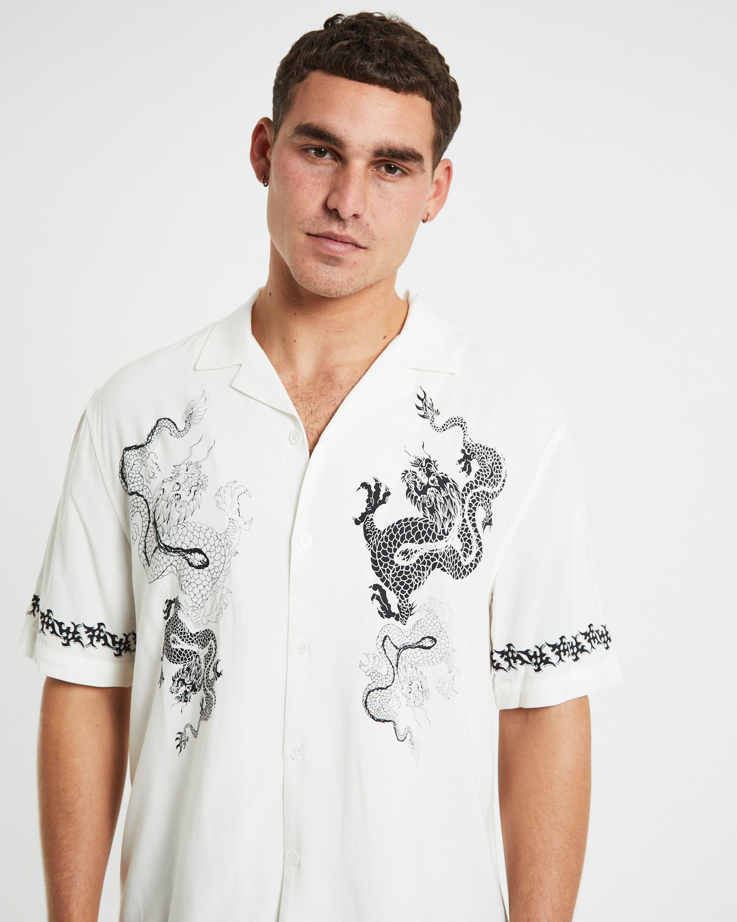 Draco Short Sleeve Resort Shirt in White