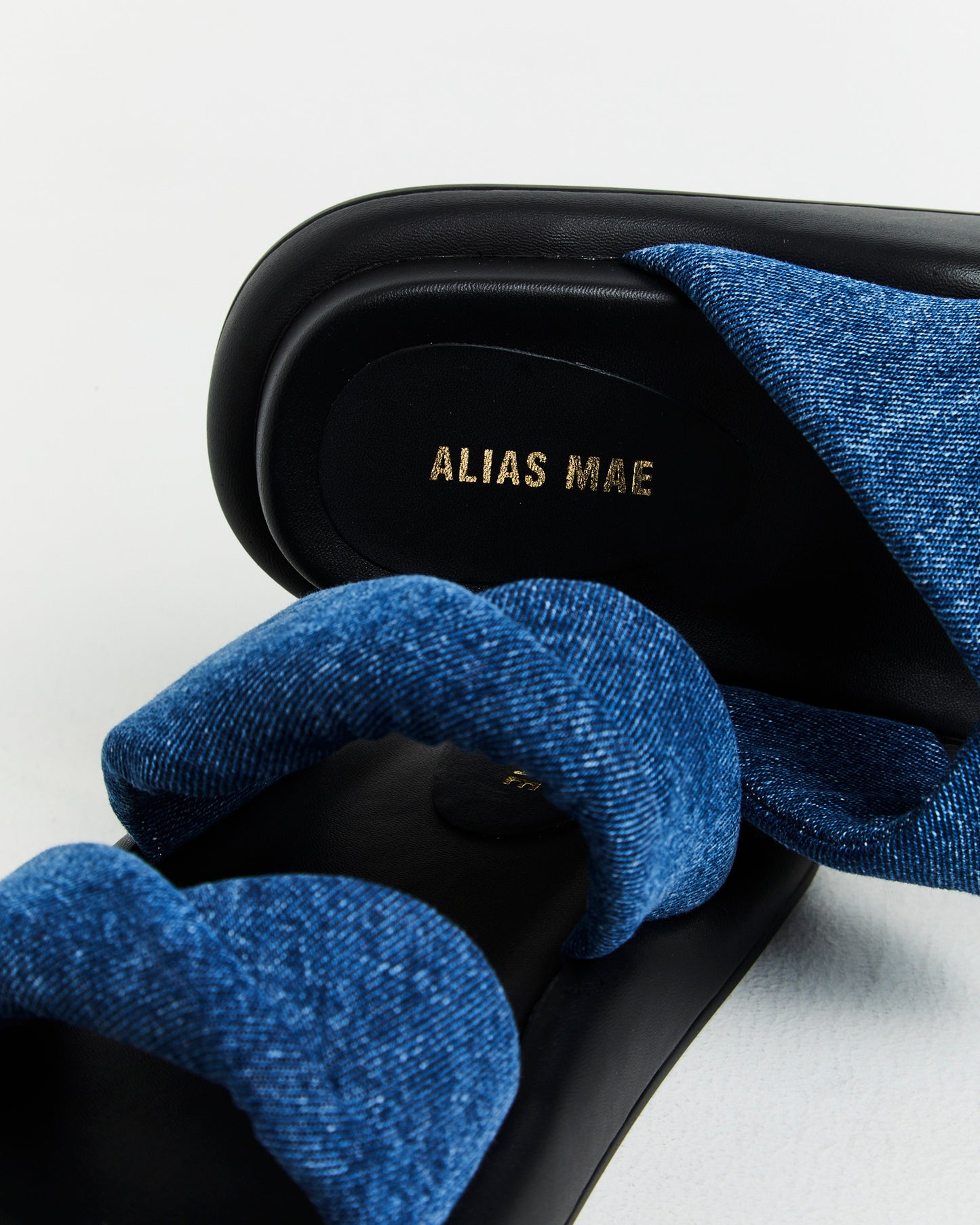 Therese Slides in Dark Denim Blue