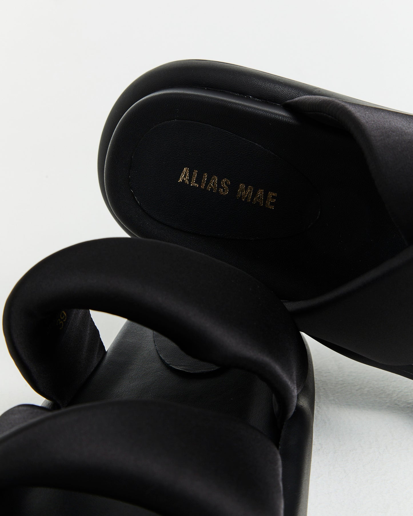 Therese Satin Slides in Black