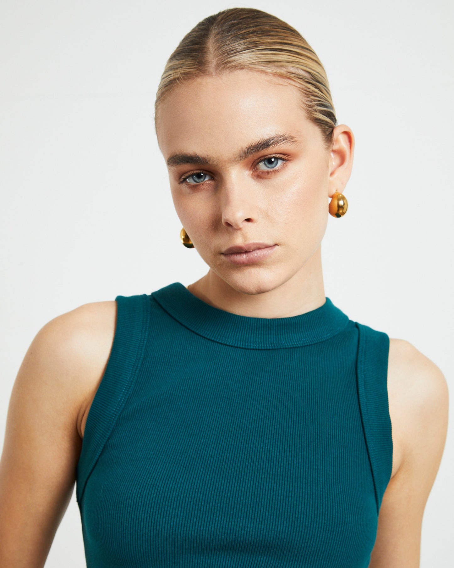 Jonesy Singlet Top in Deep Jade