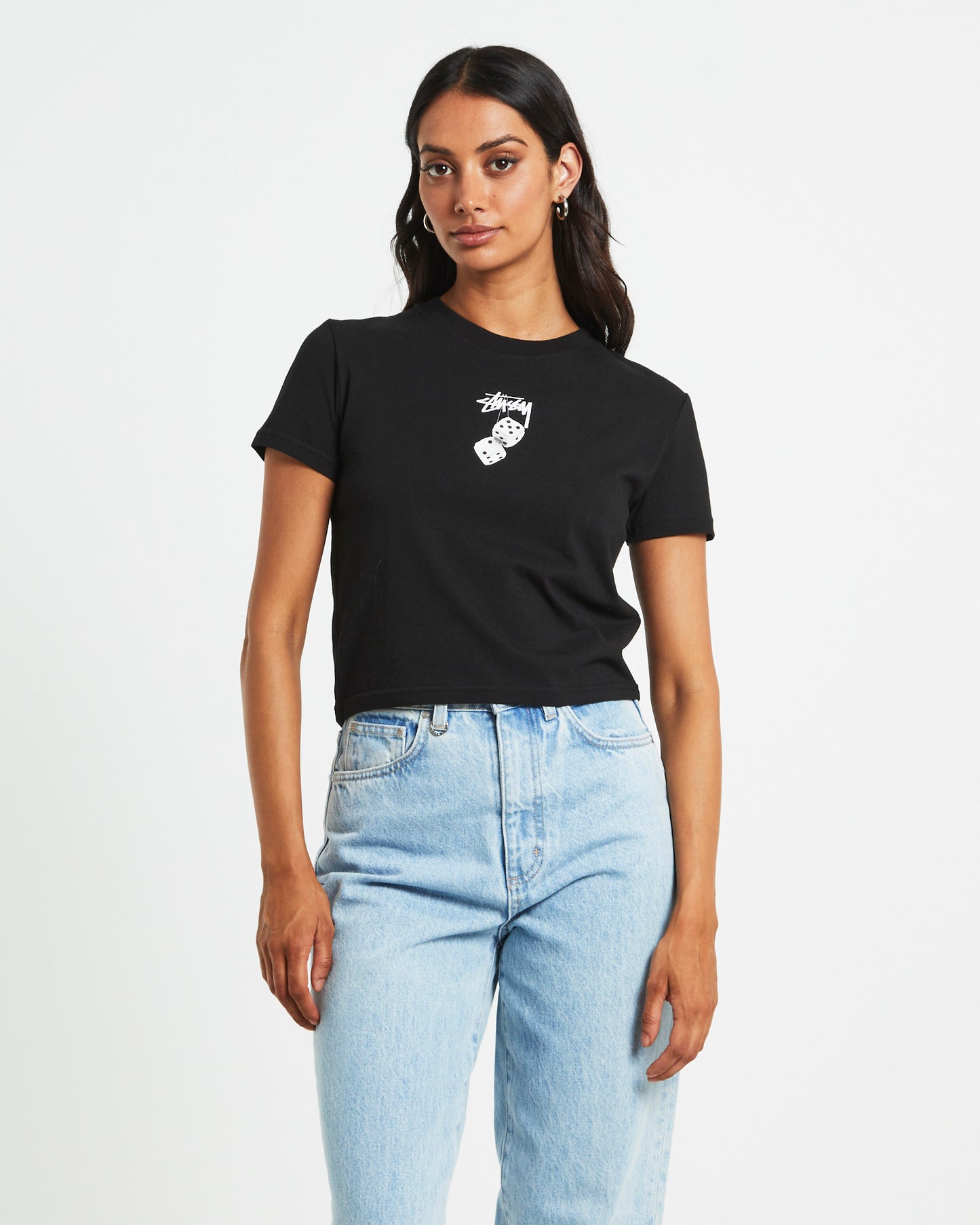 Fuzzy Dice Slim Tee in Black