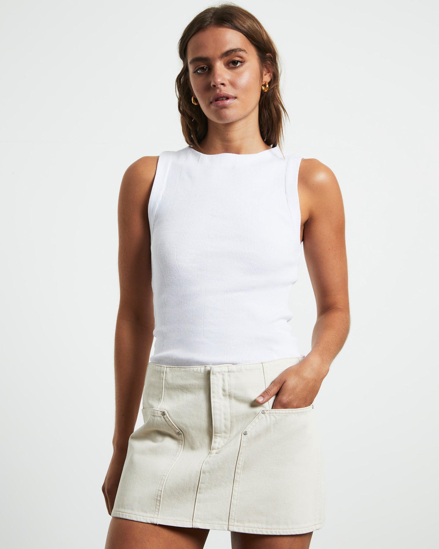 Frenchie 90s Tank Top in White