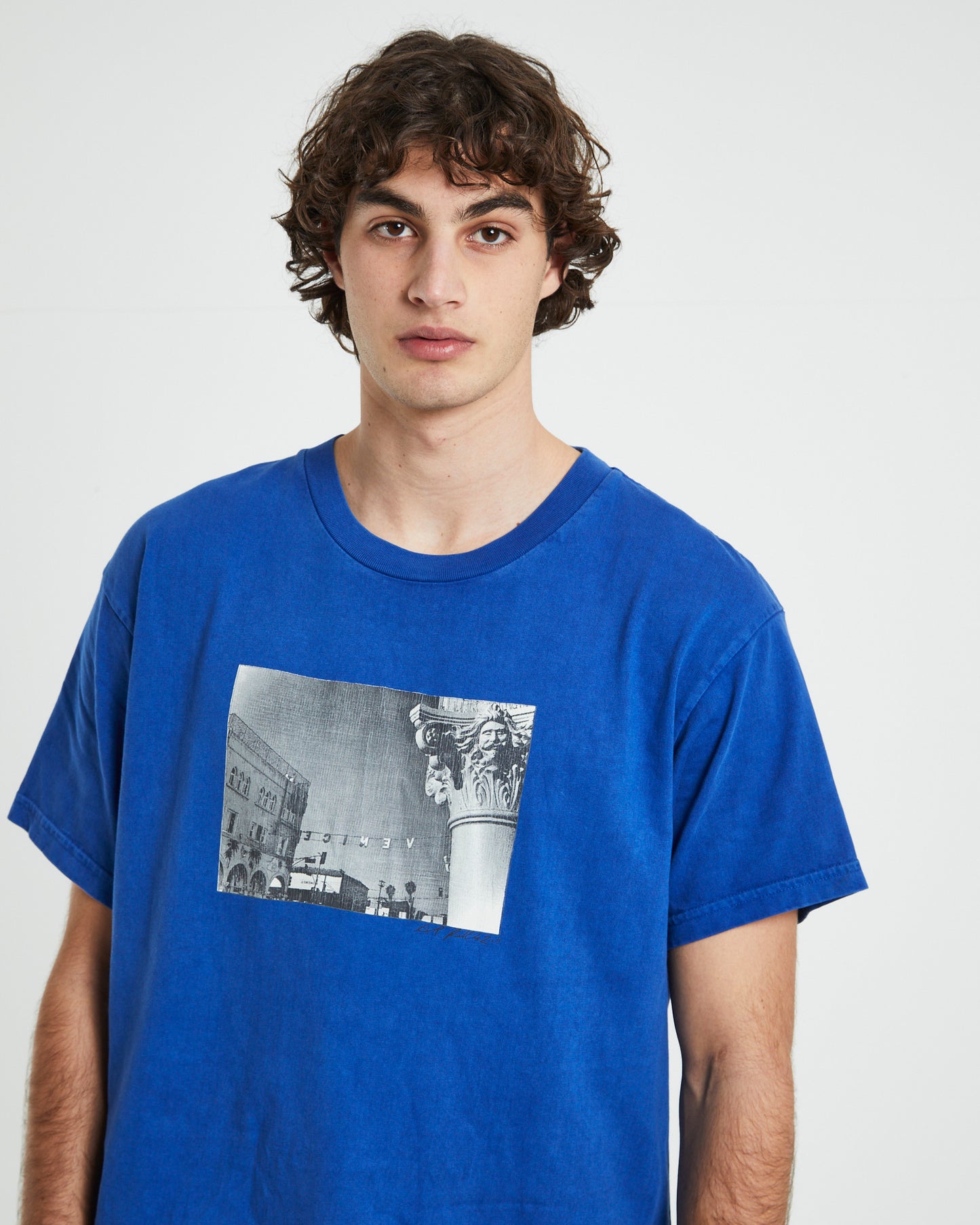 Heavy Venice Short Sleeve T-Shirt in Blue