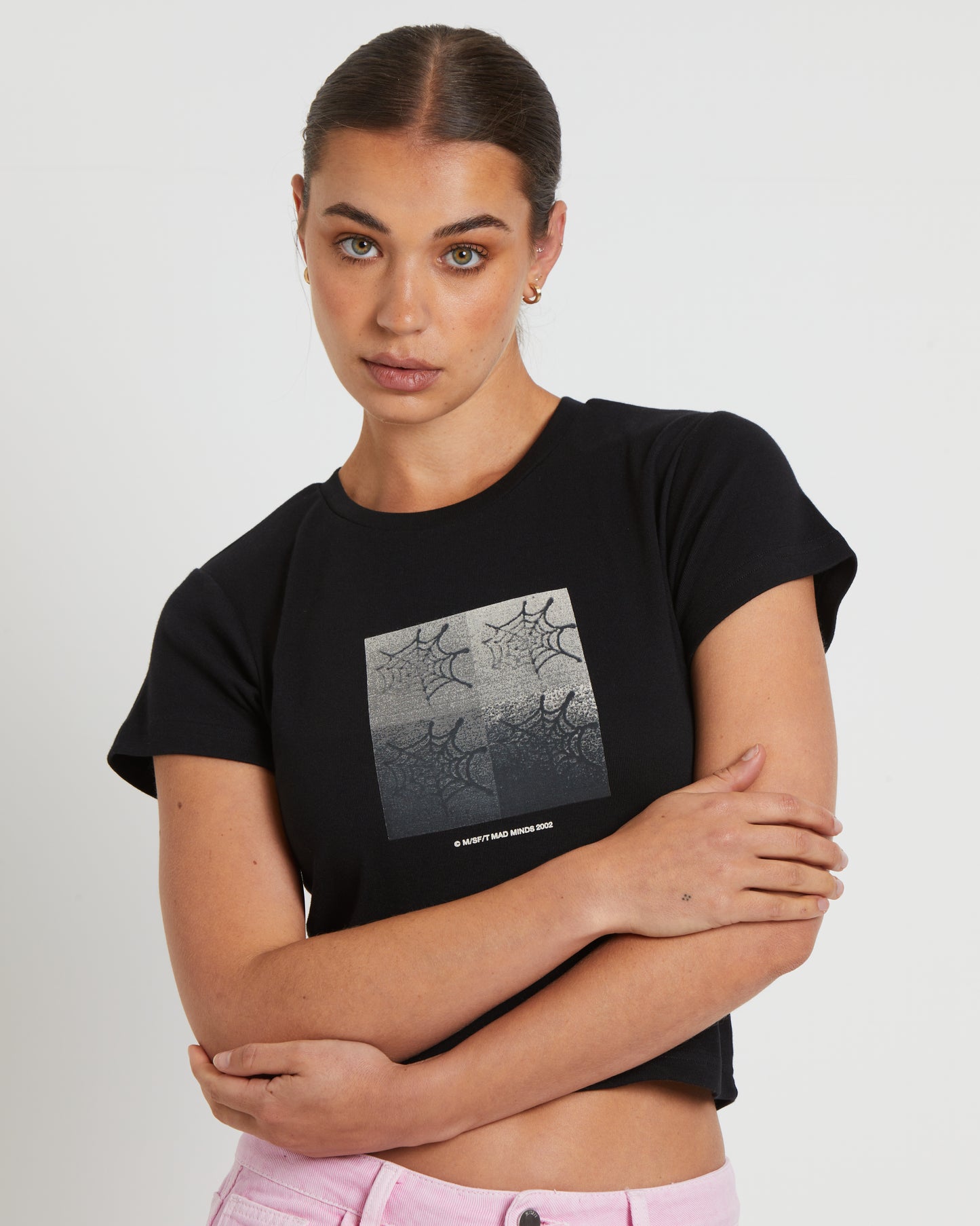 Web Baby Tee in Black