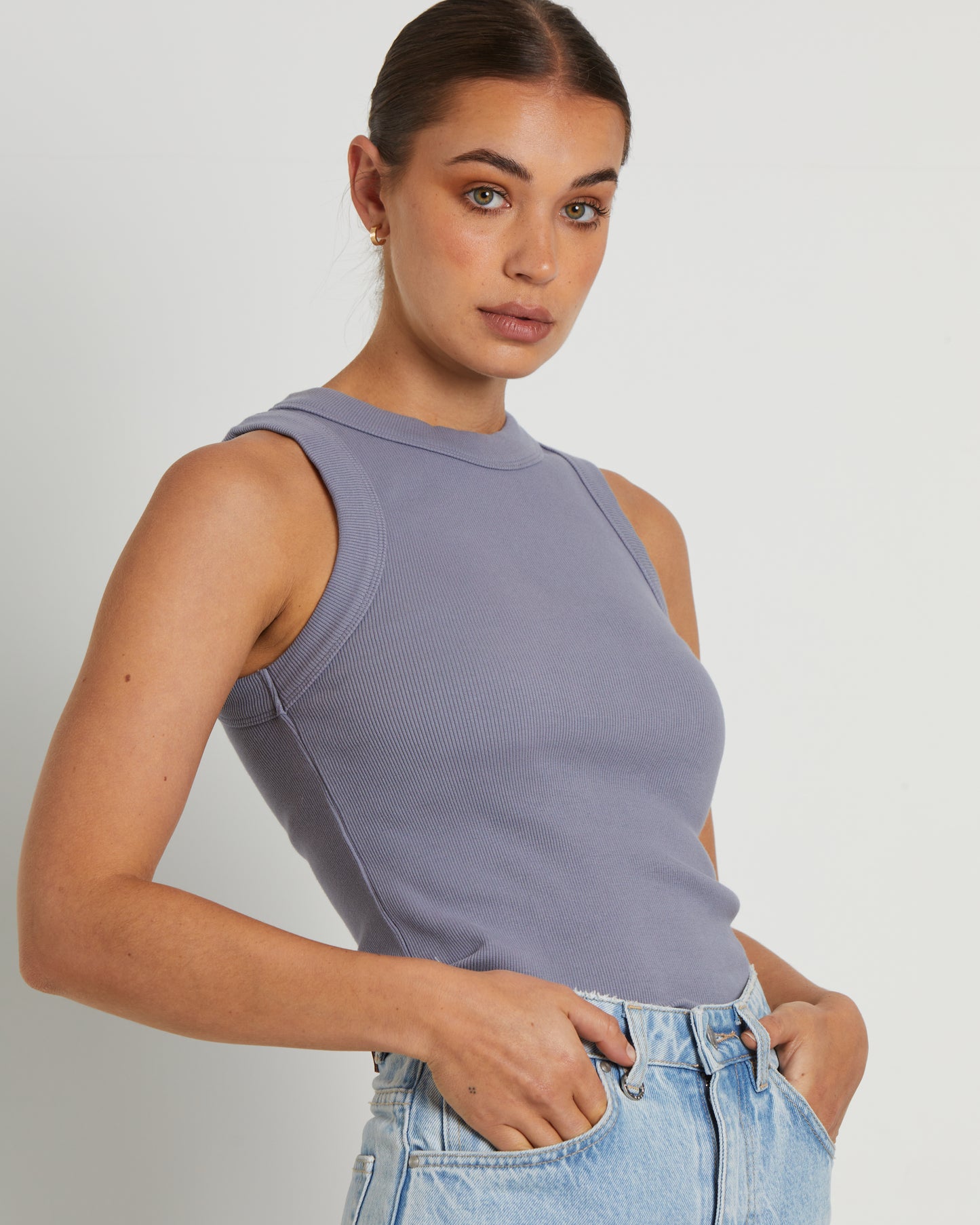 Jonesy Singlet in Slate Grey