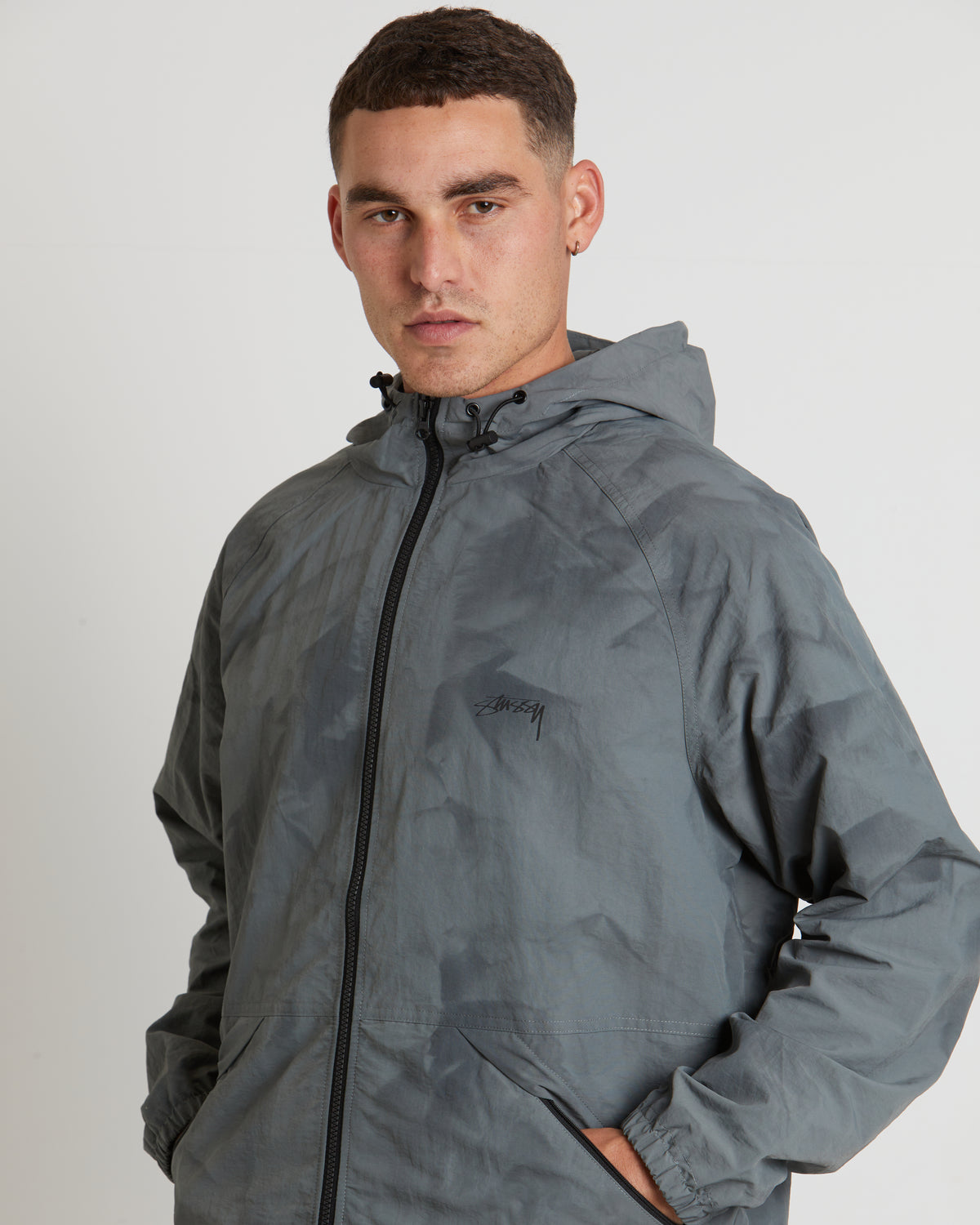 Stussy Wave Dye Jacket in Grey GREY