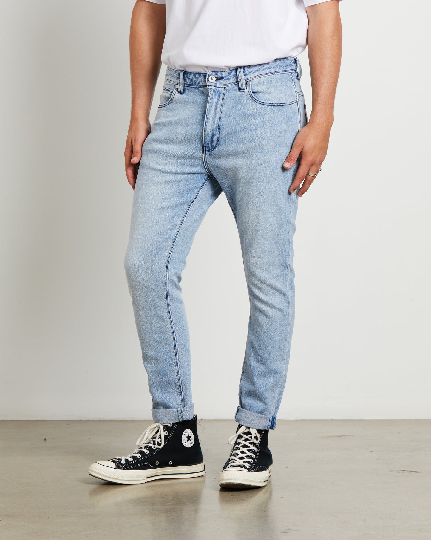 A Dropped Slim Denim Jeans Rossi