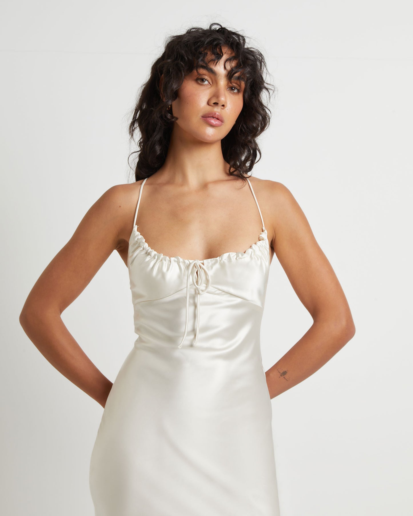 Ruby Romantic Slip Maxi Dress in Ivory