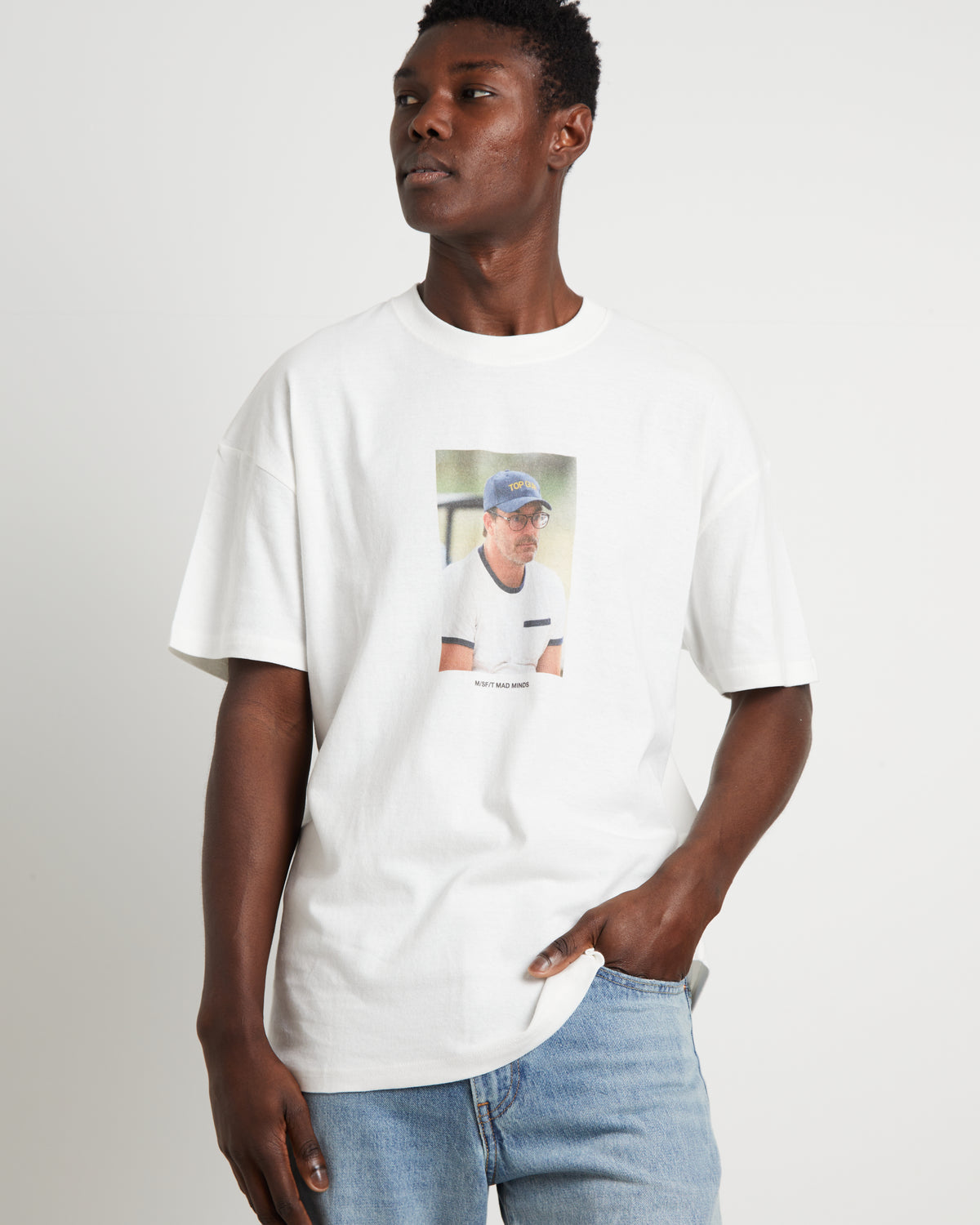 Jon Short Sleeve T-Shirt in Solid Washed White WHITE