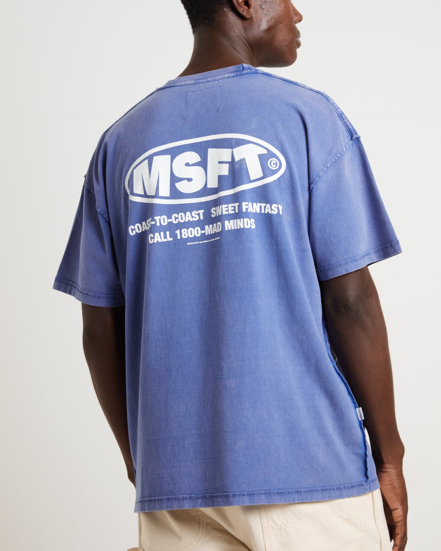 Acetime Reverse Short Sleeve T-Shirt in Acid Blue Print