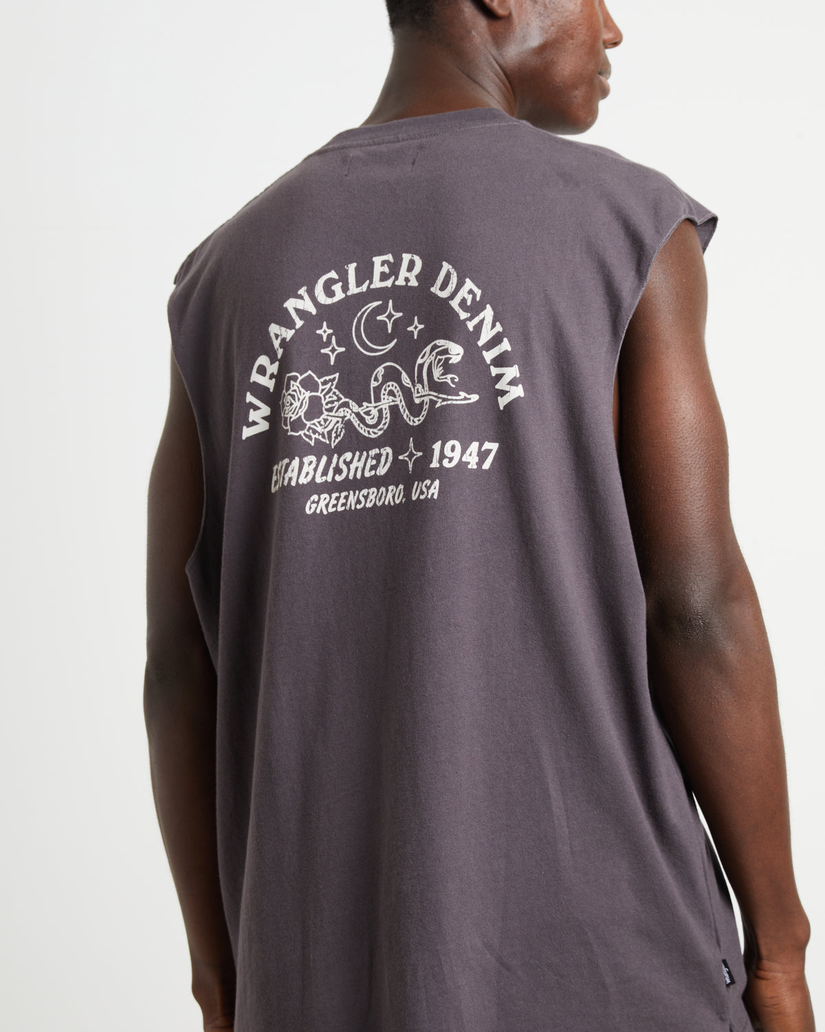 Serpent Stamp Muscle Tee in Slate Grey GREY