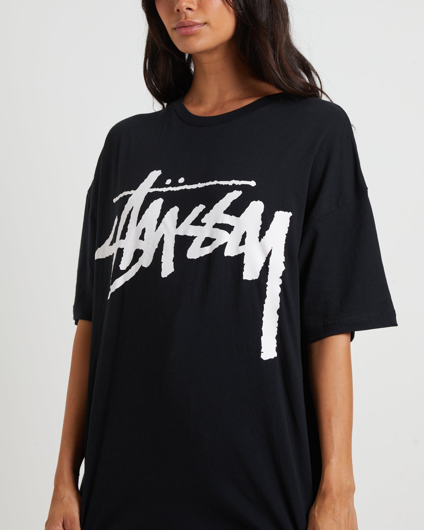 Bigger Stock Relaxed Short Sleeve T-Shirt in Black