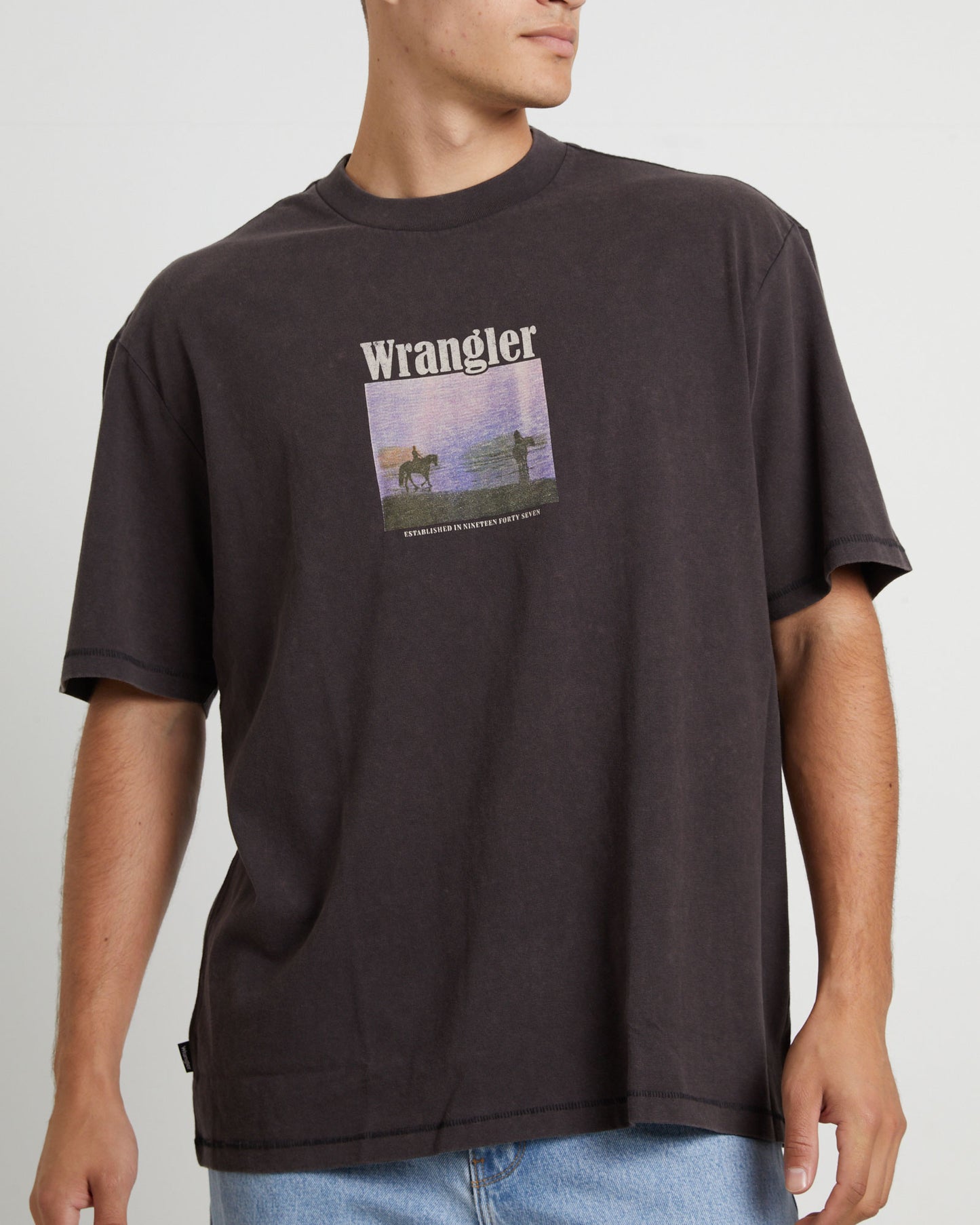 Dusk Riders Slacker T-Shirt in Worn Black