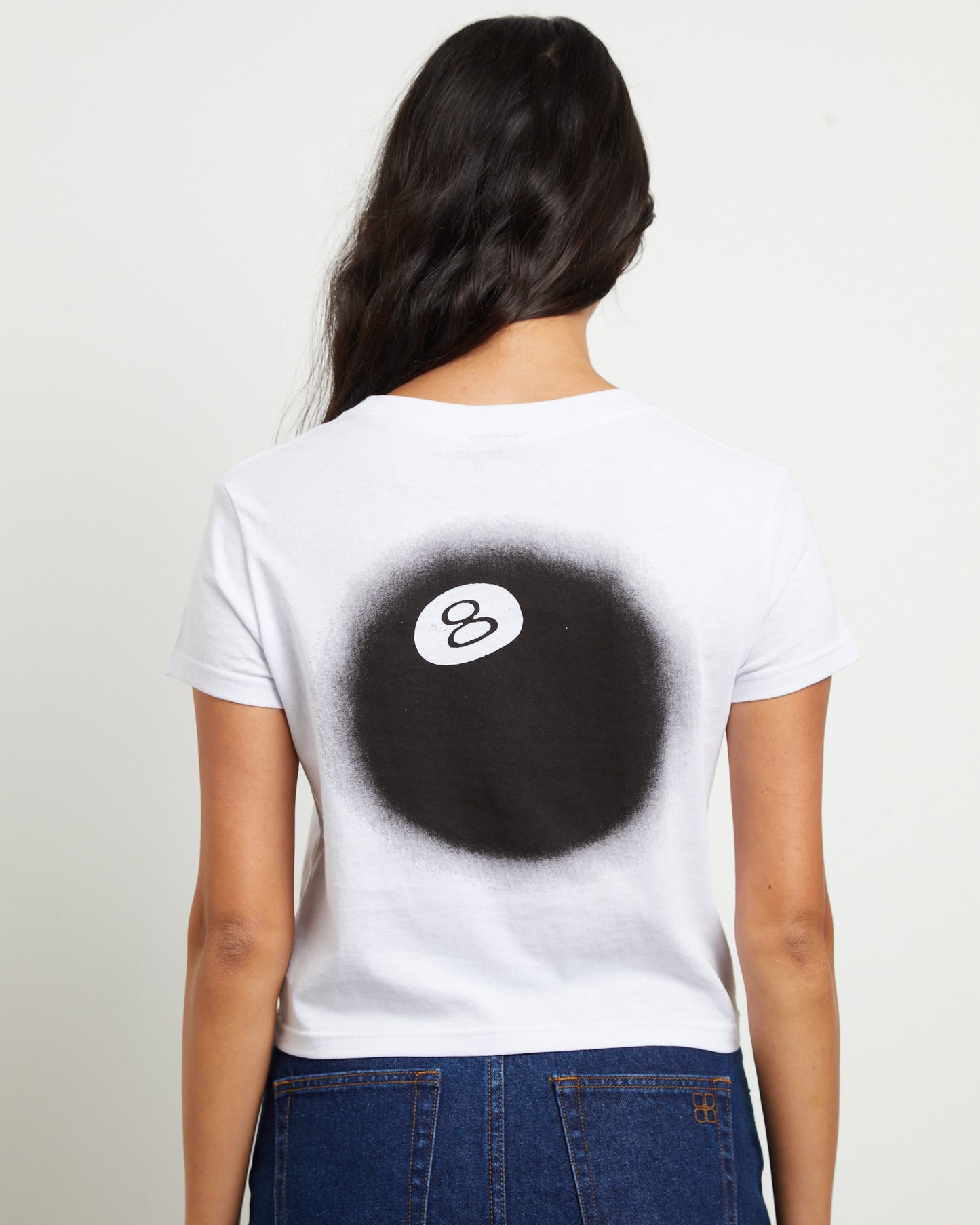 8 Ball Fade Slim Tee in White