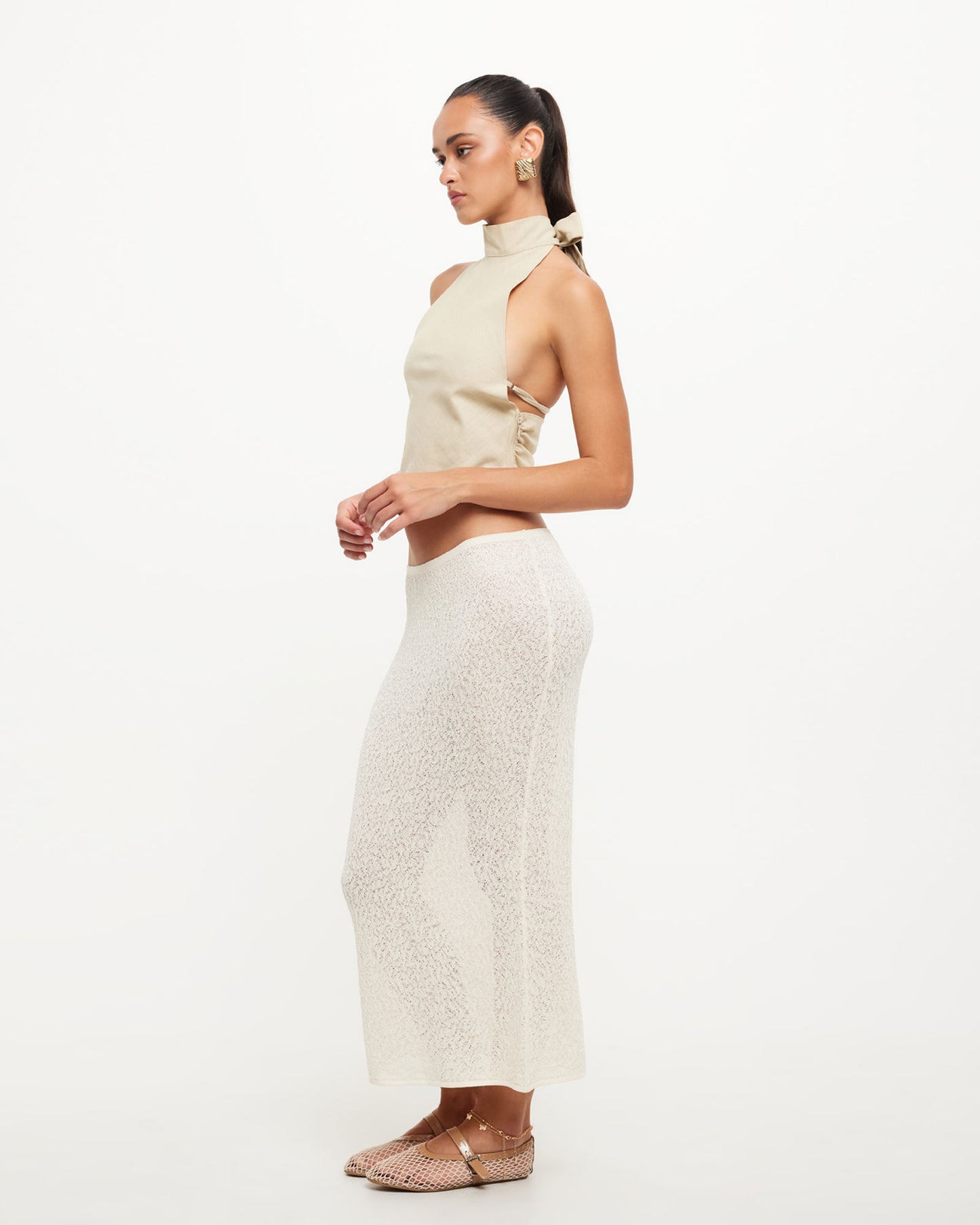 Pure Midi Skirt in Cream