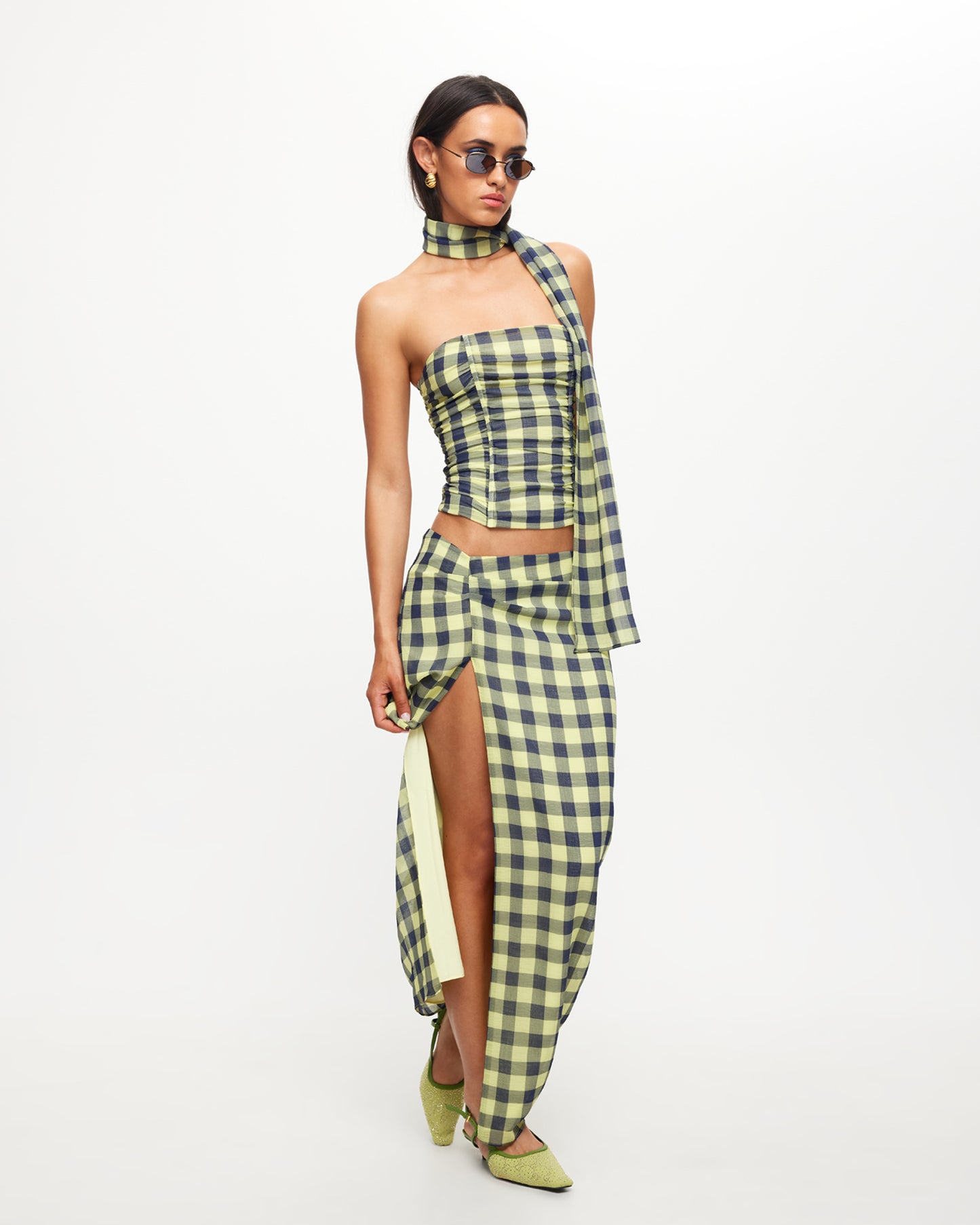 Island Bodice in Navy Check
