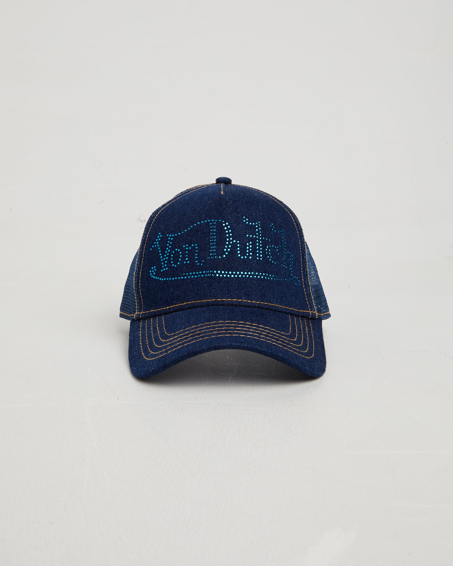 Navy Stone Denim Trucker Cap