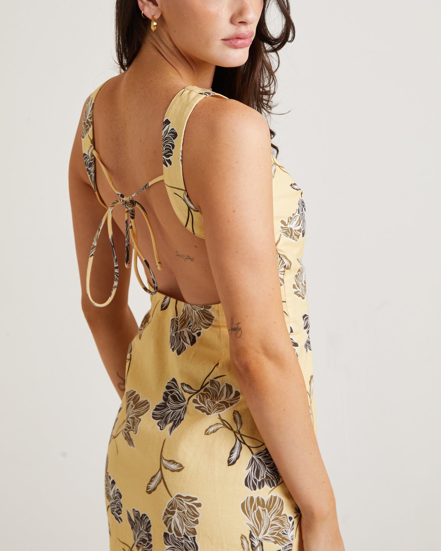 Jordi Mini Linen Backless Dress